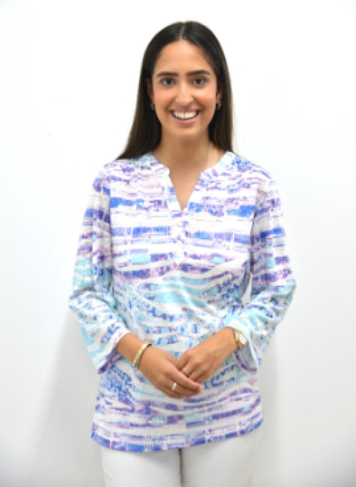Lilac Abstract Print Top - 29330