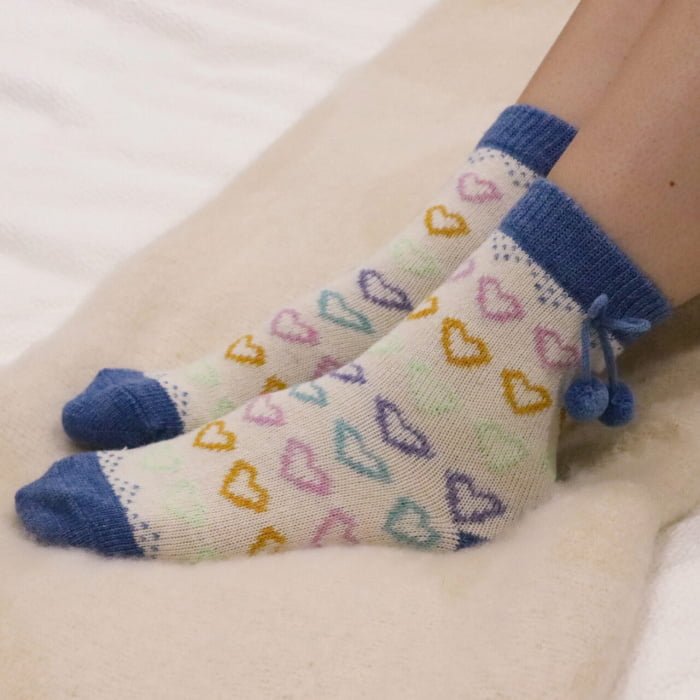 Maddie Heart Socks Blue - 3011021