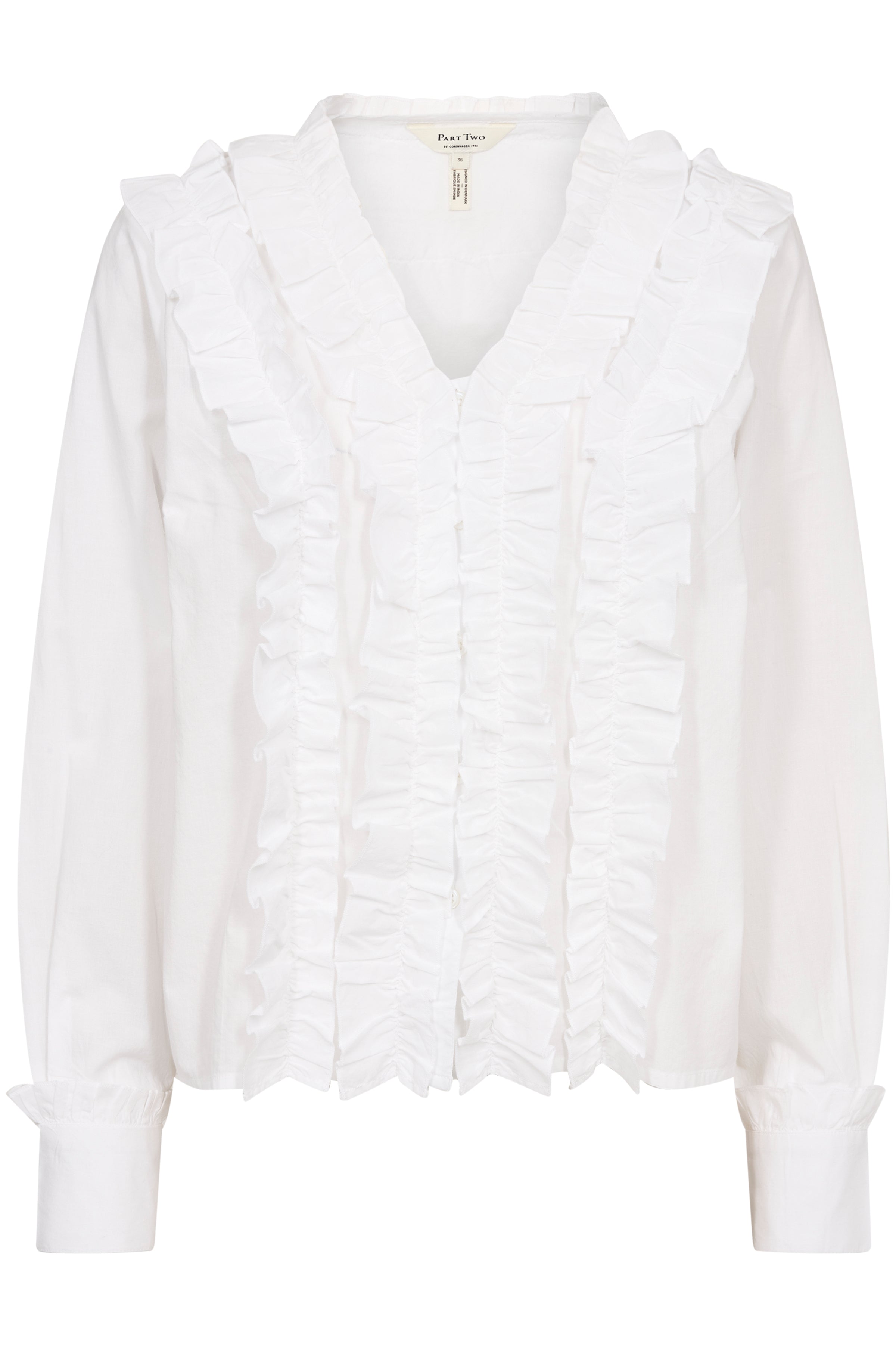 Noella White Ruffle Shirt - 30309562