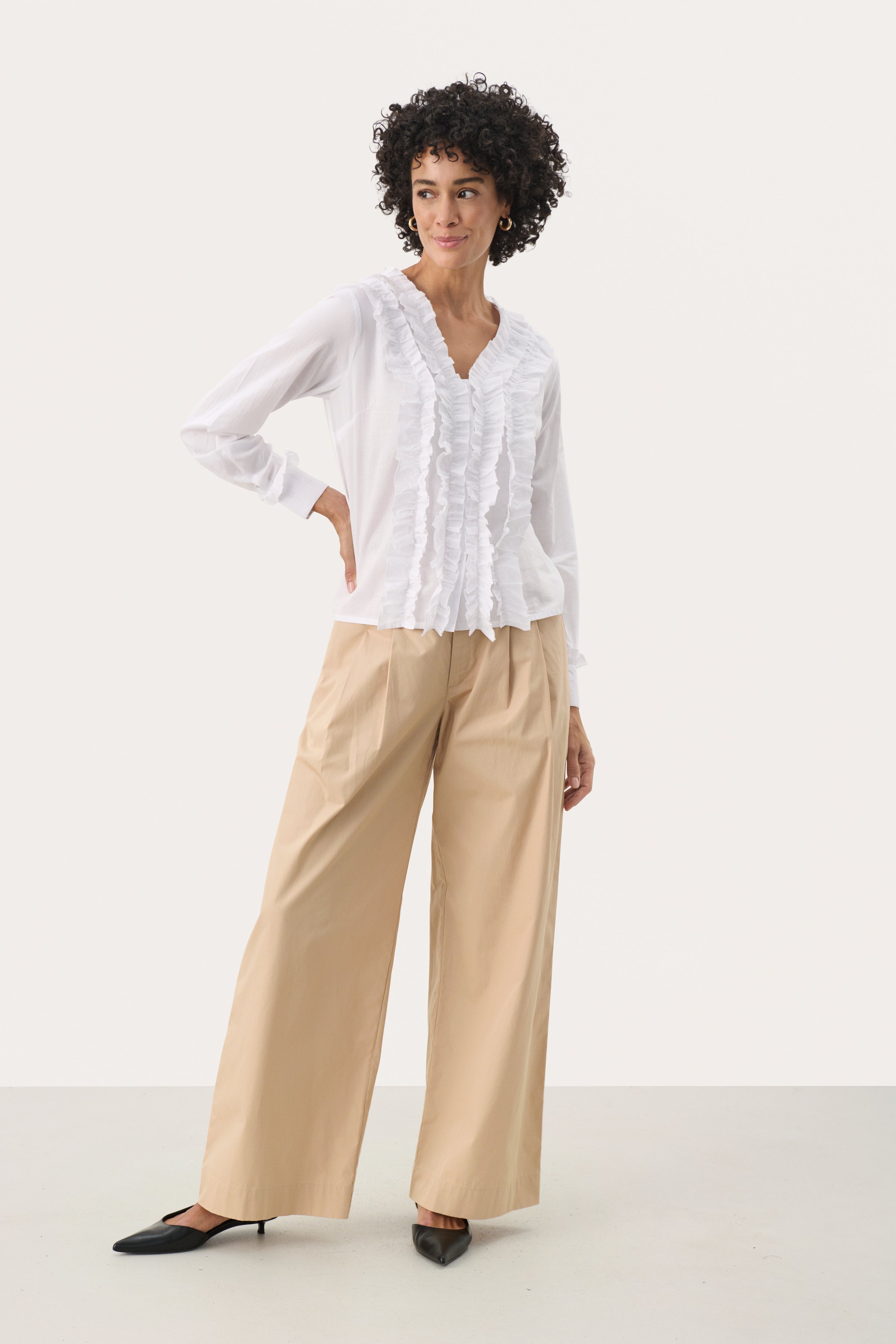 Noella White Ruffle Shirt - 30309562