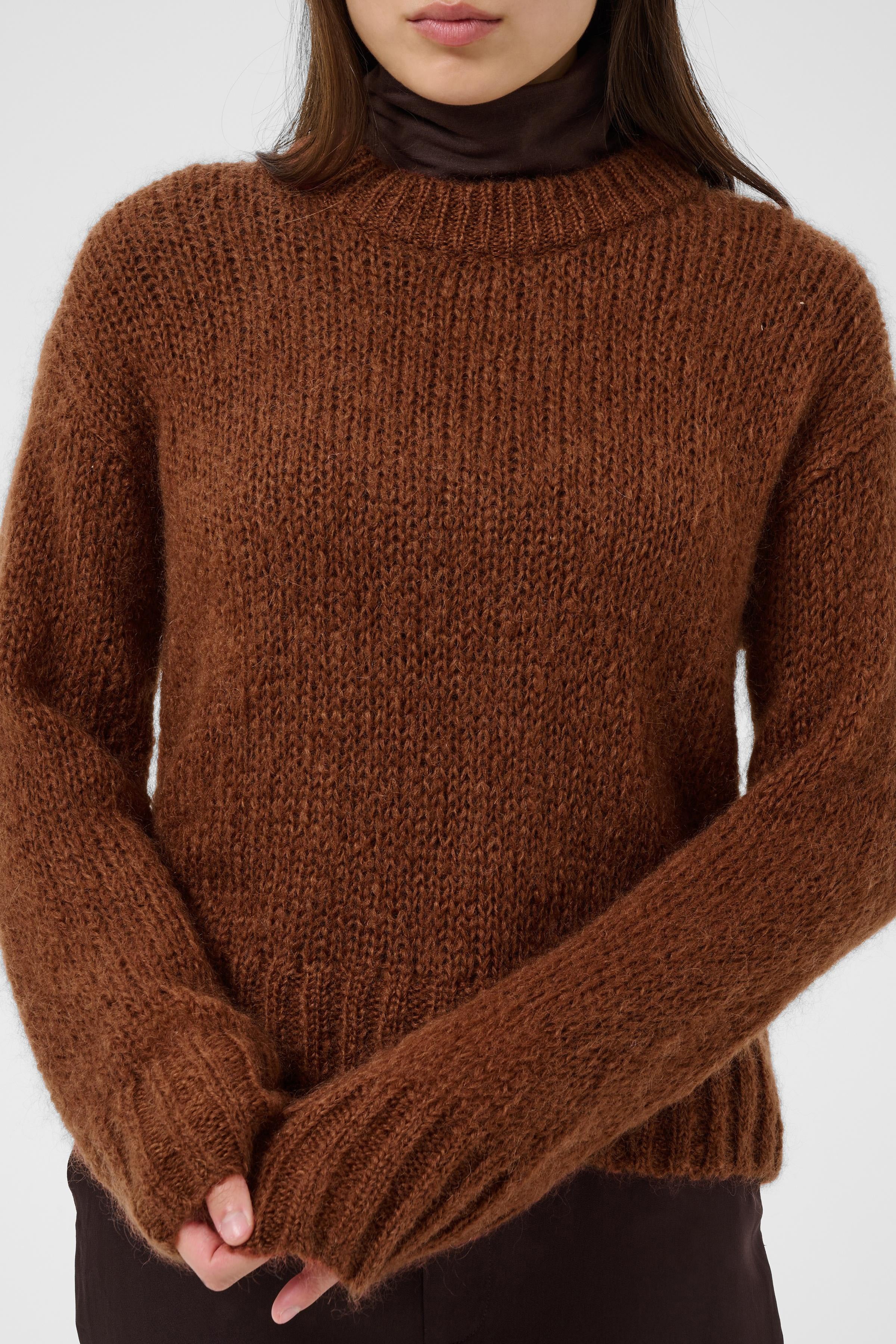 Sille Brown Crew Neck Pullover - 30310023