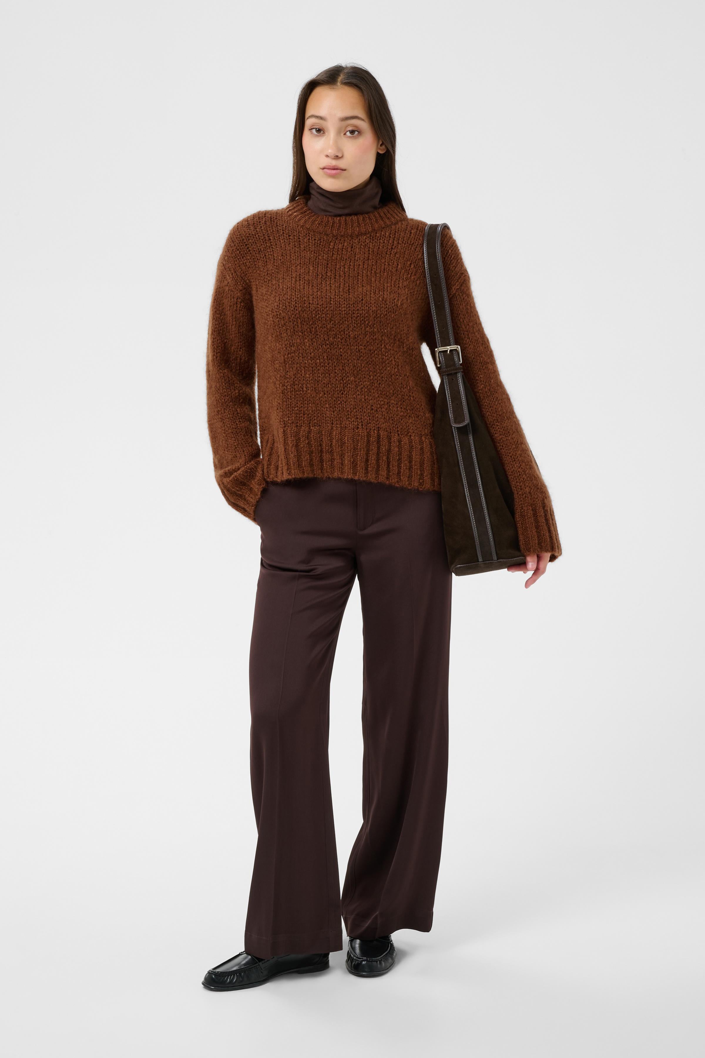 Sille Brown Crew Neck Pullover - 30310023