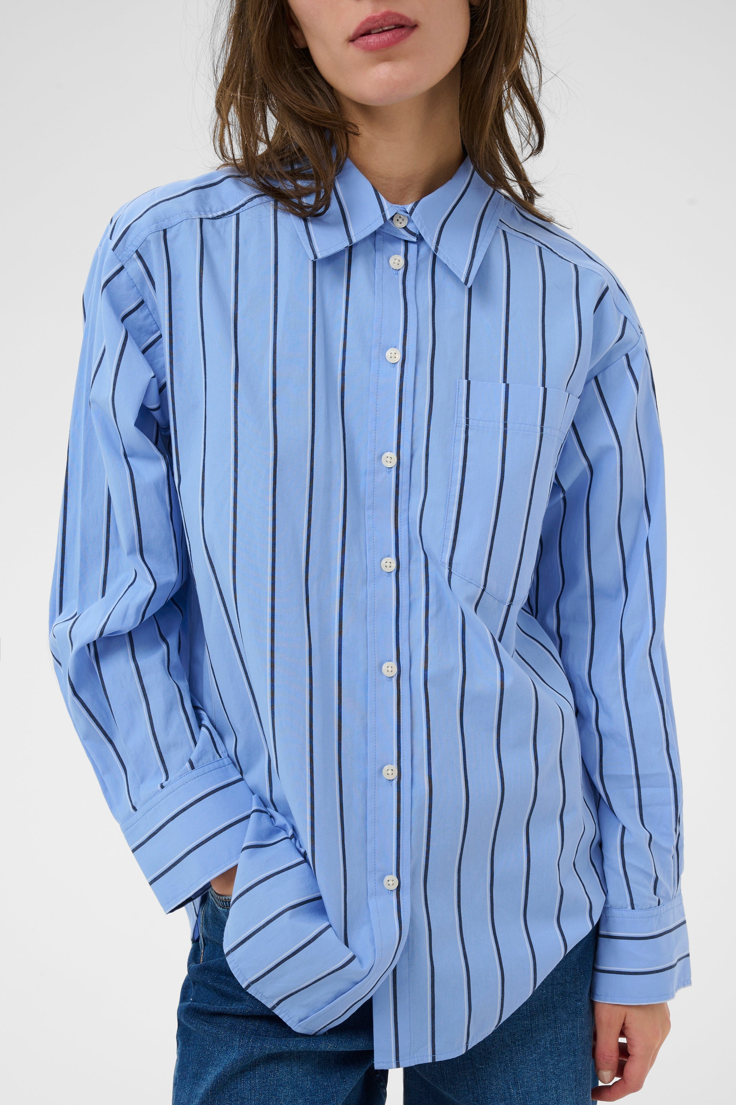 Annabella Blue Striped Shirt - 30310387