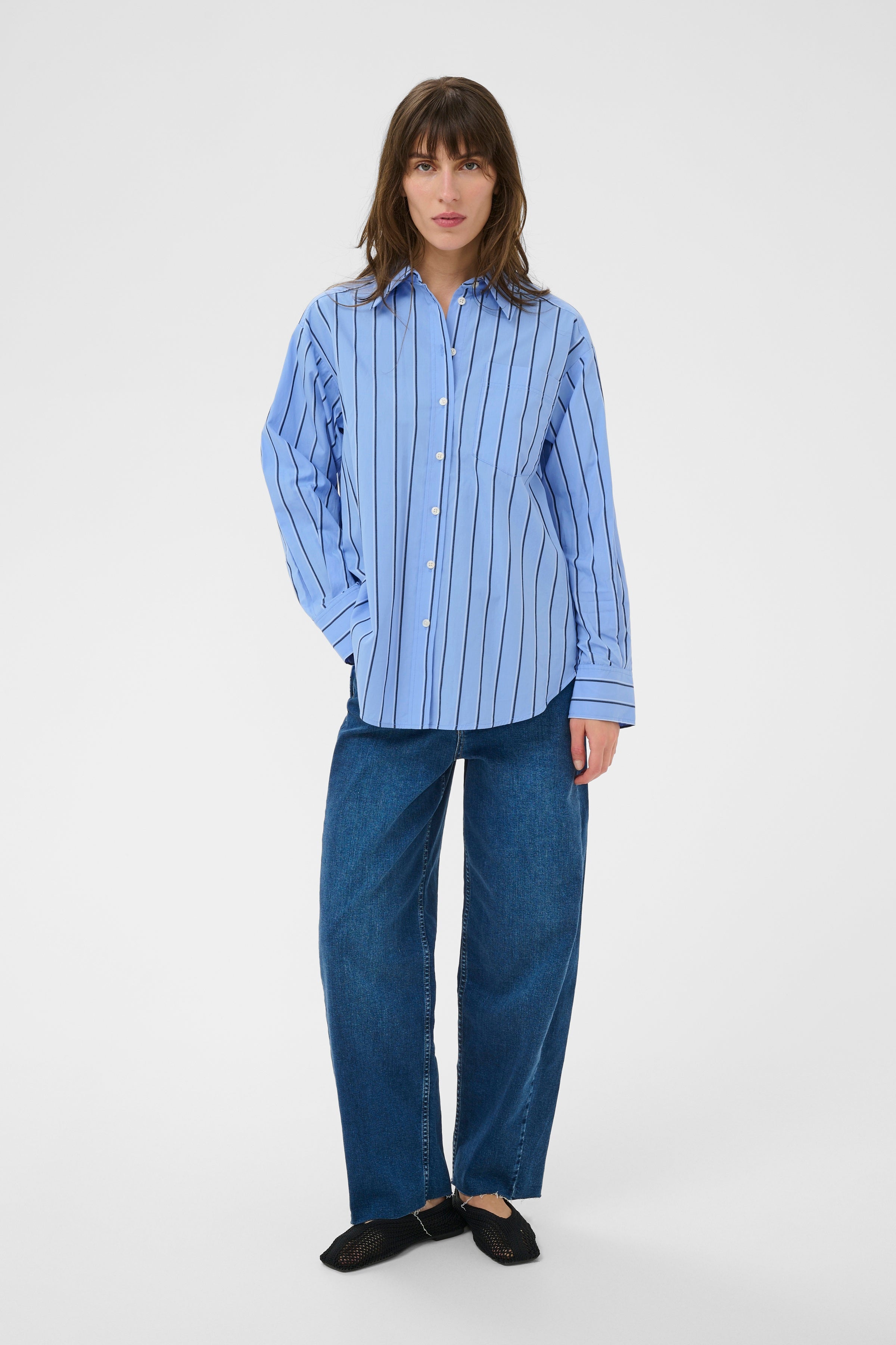 Annabella Blue Striped Shirt - 30310387