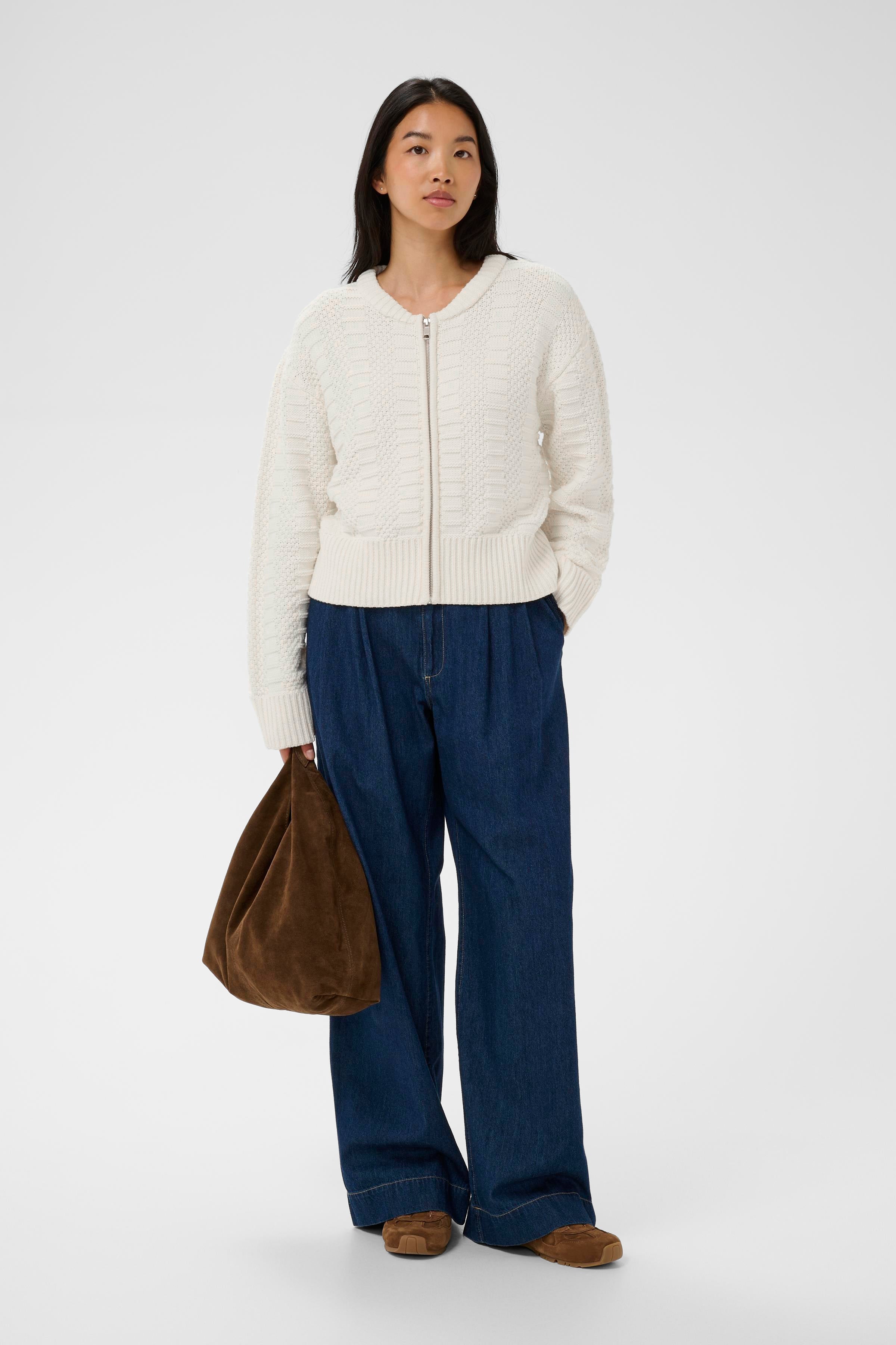 Aniela Whisper White Zip Cardigan - 30310397