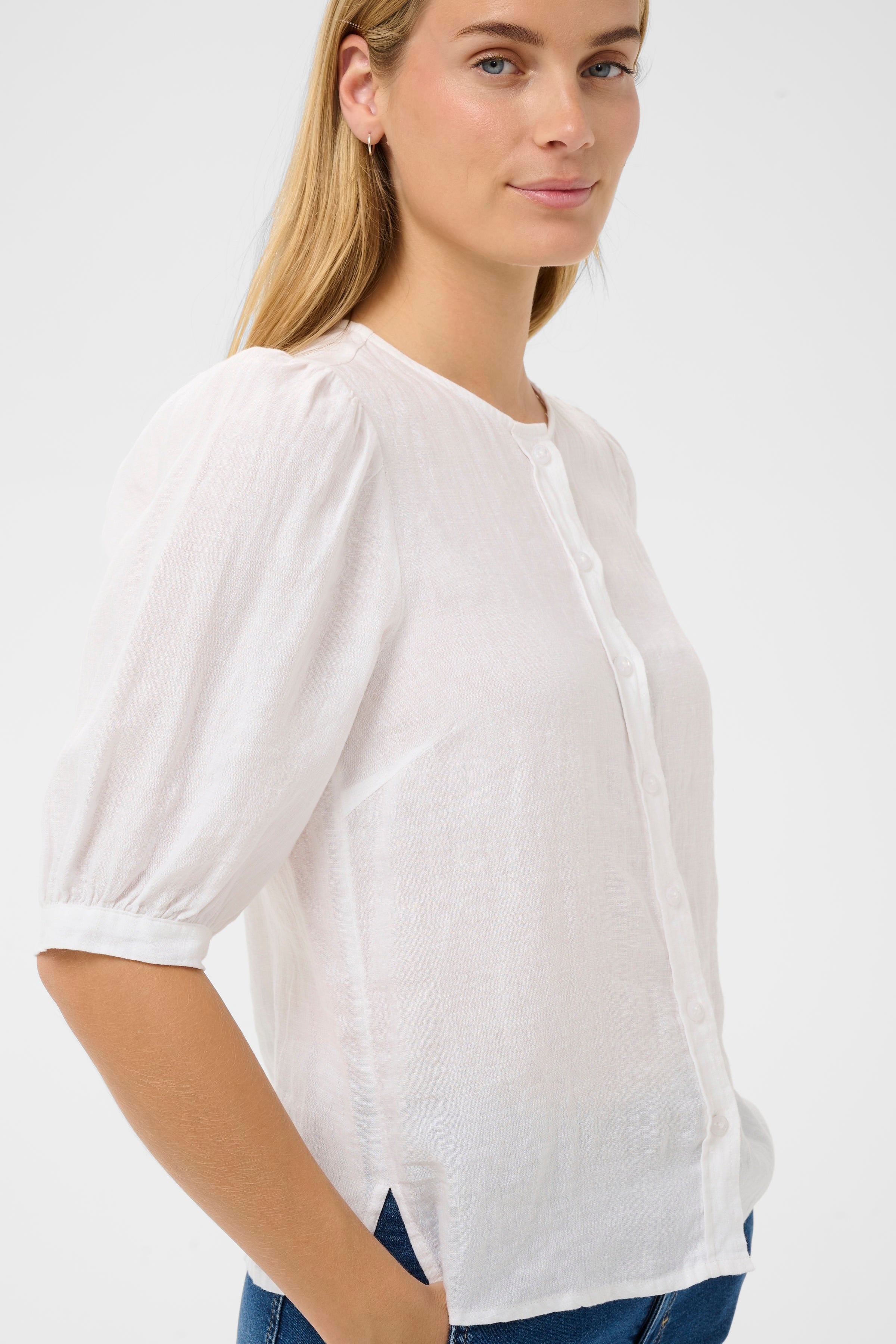 Azra White Linen Shirt - 30310416