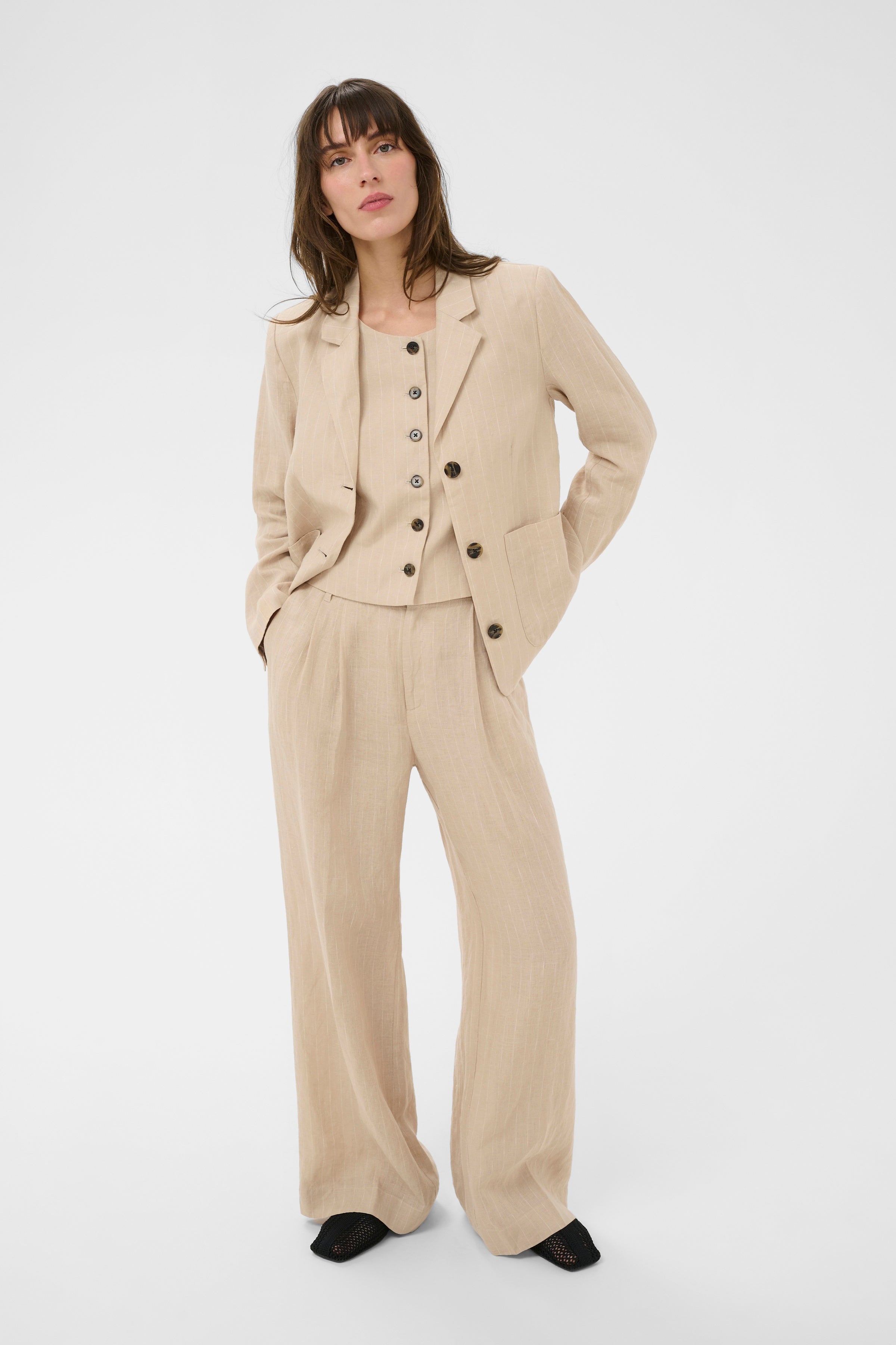 Alita Neutral Stripe Blazer - 30310442