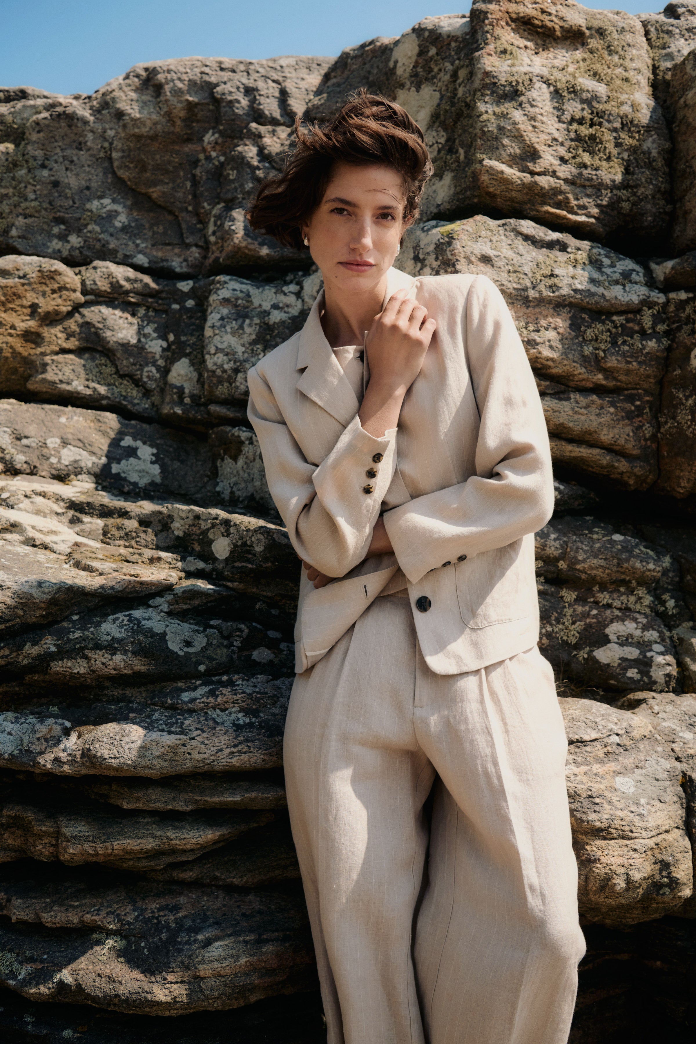 Alita Neutral Stripe Blazer - 30310442