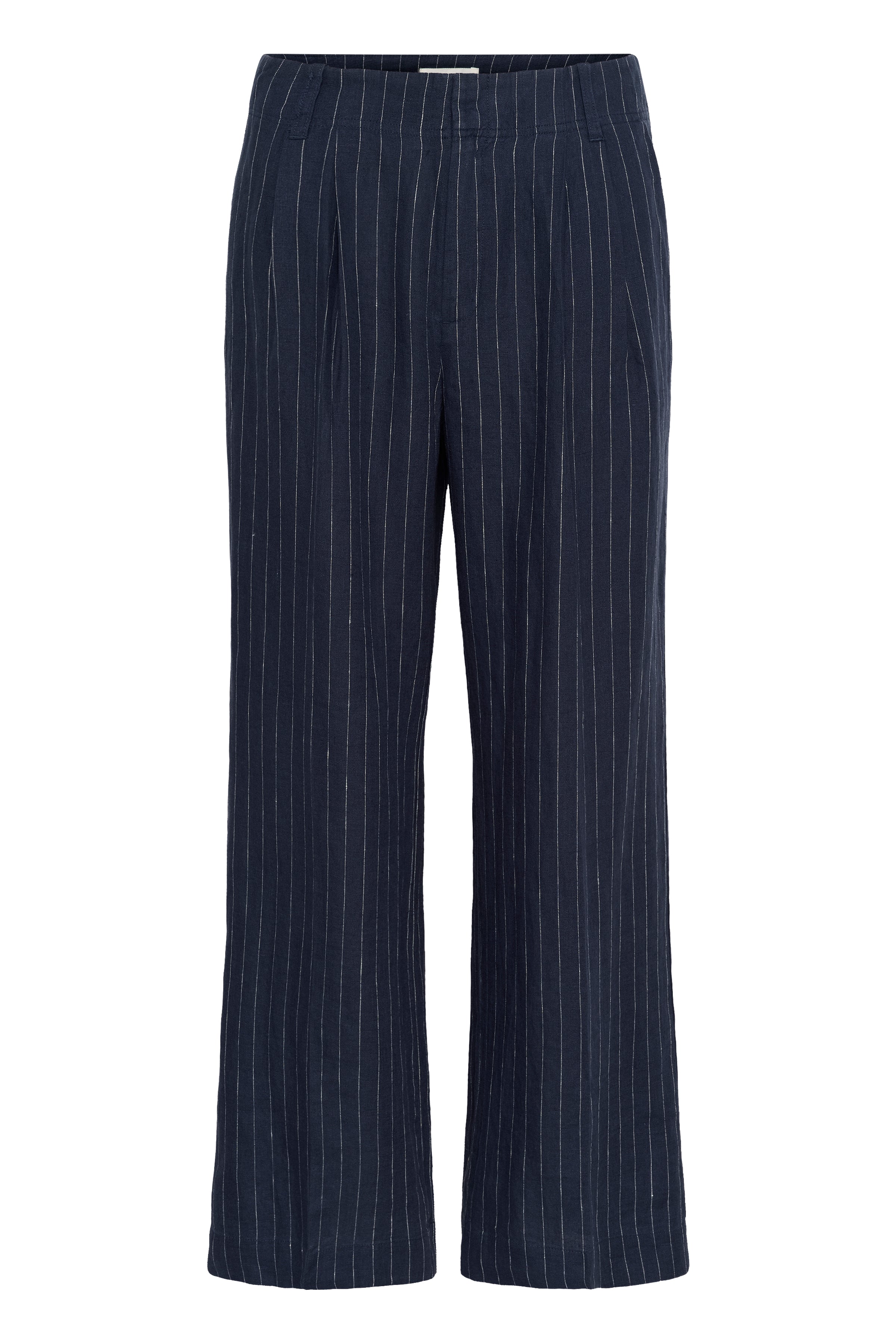 Aliya Blue Nights Pinstripe Linen Pants - 30310443