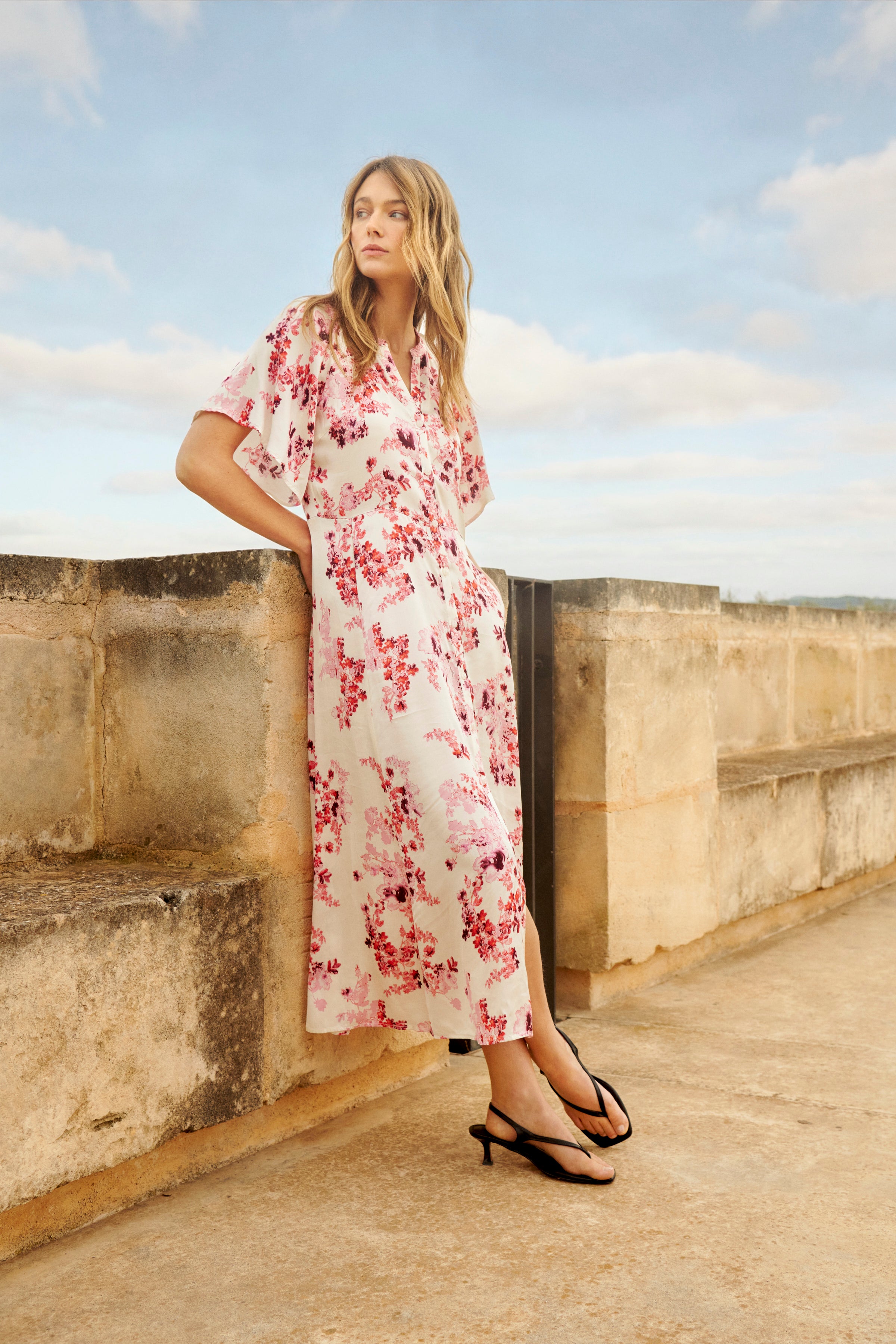 Alaja Pink Shadow Floral Dress - 30310465