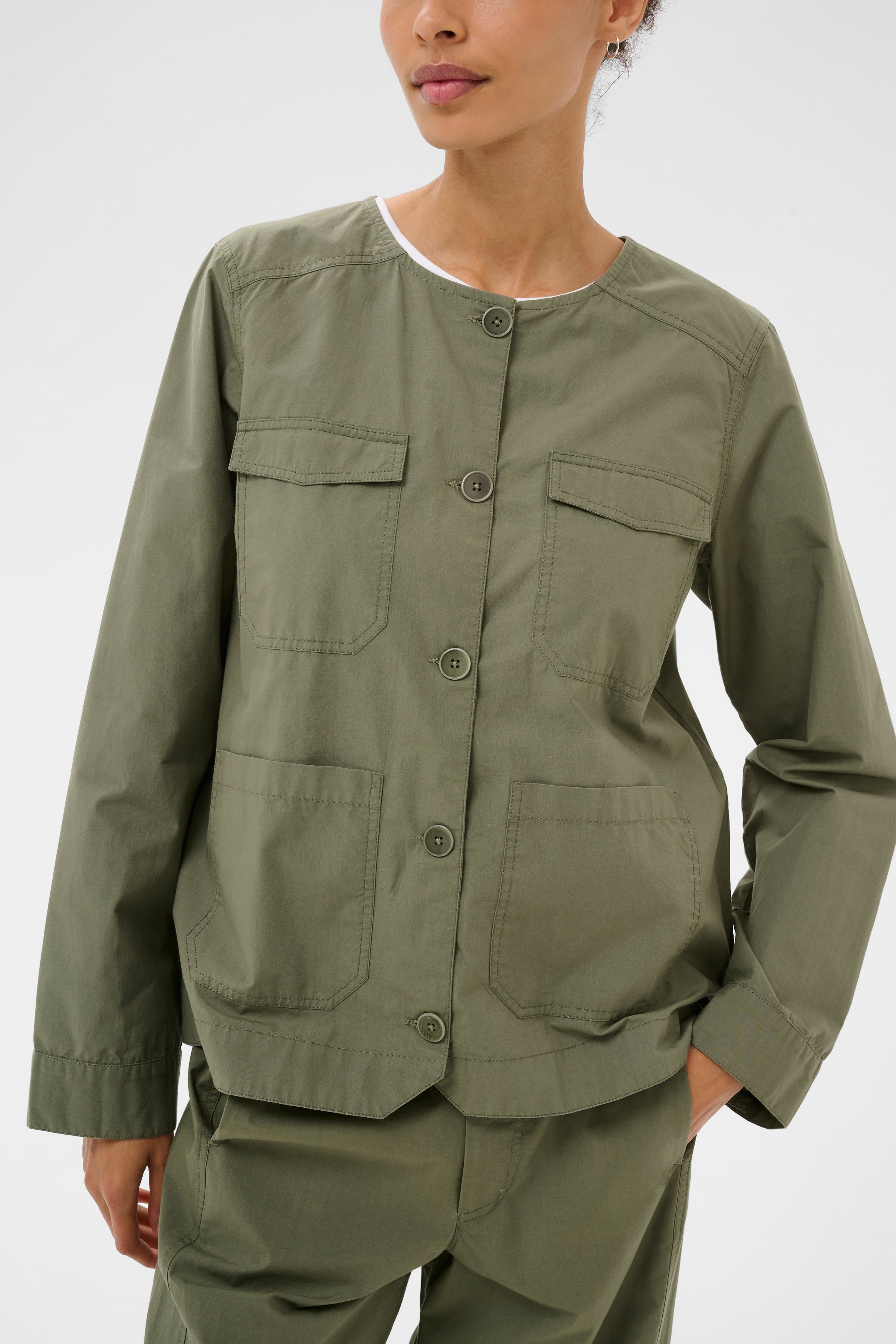 Aziza Smokey Olive Utility Jacket - 30310482