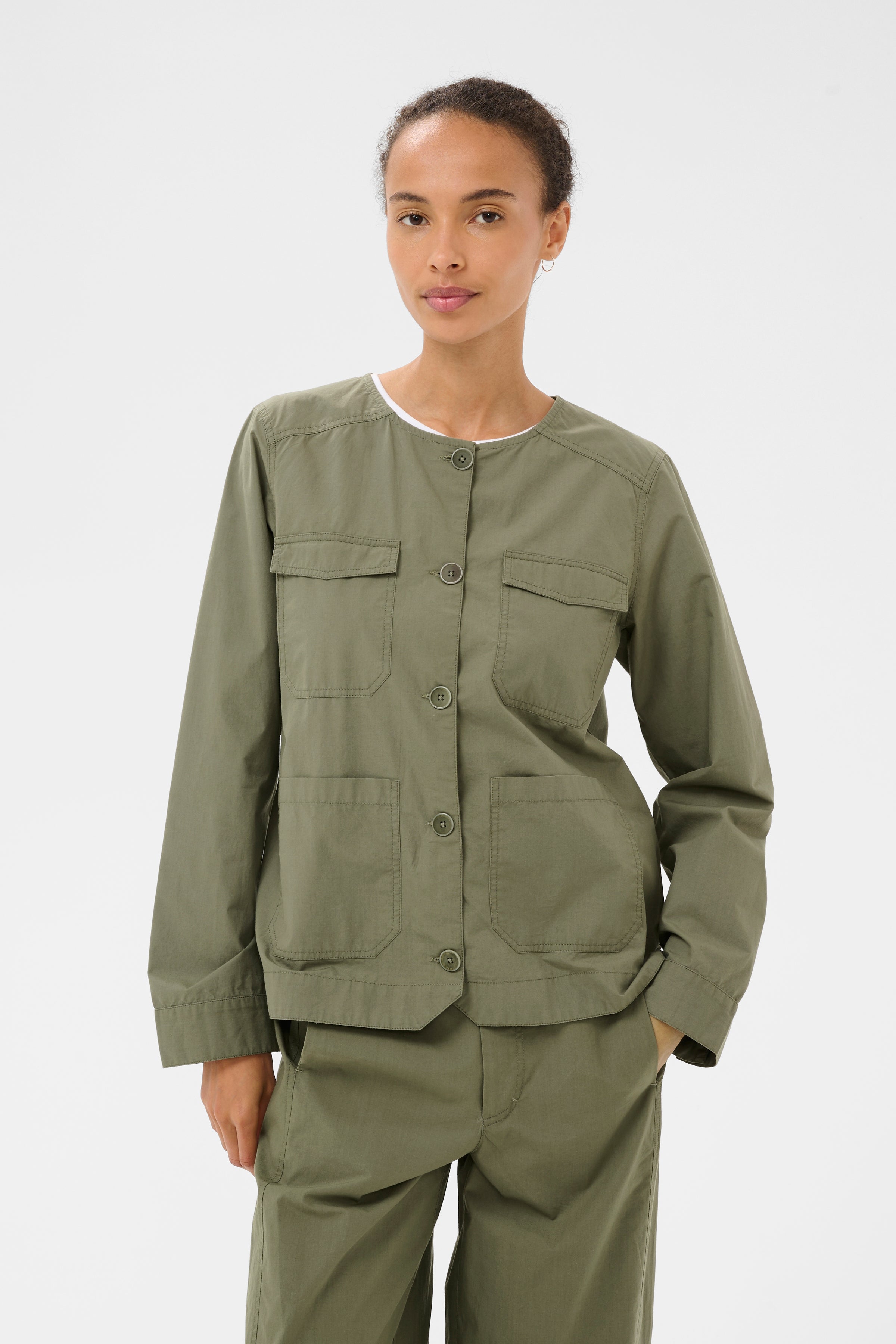 Aziza Smokey Olive Utility Jacket - 30310482