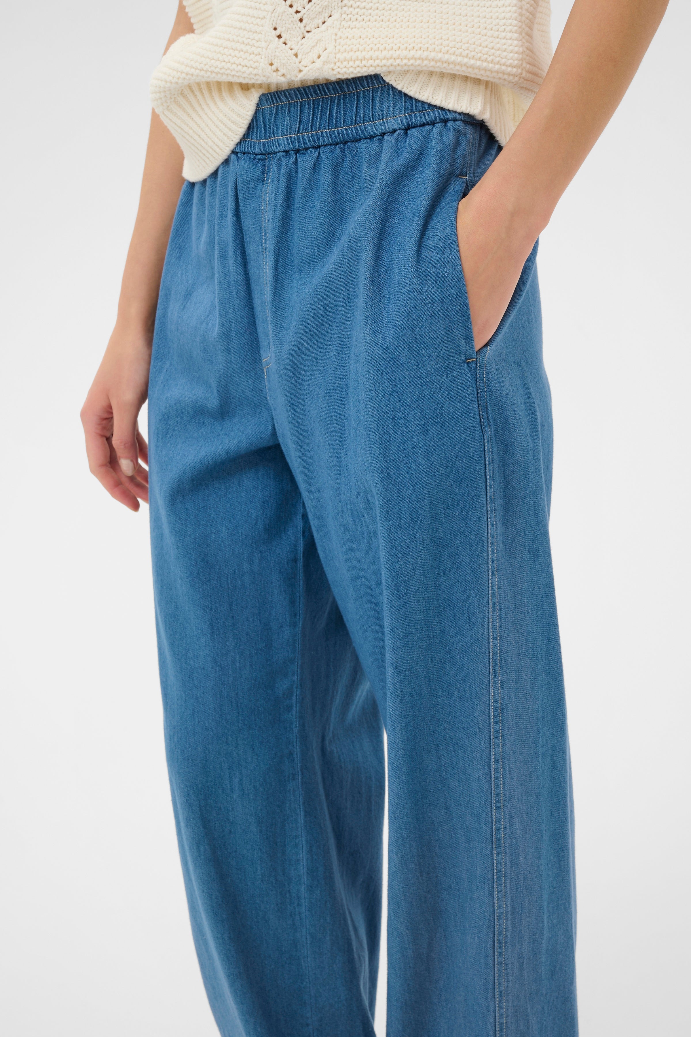 Aina Medium Blue Denim Pants - 30310497