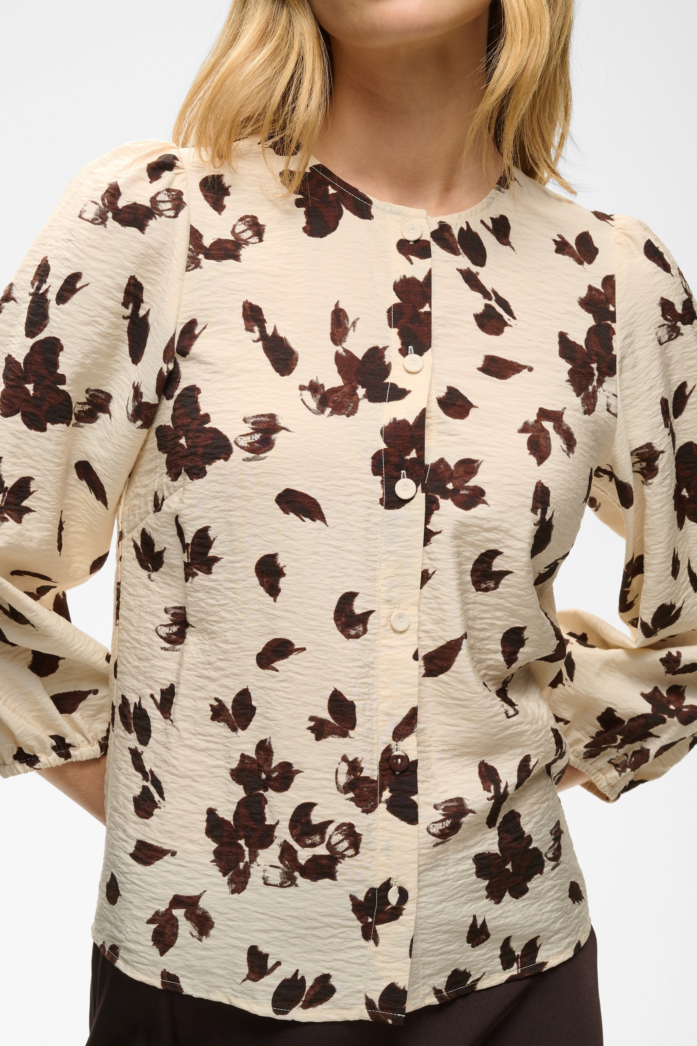 Channie Oatmeal Print Shirt - 30310770