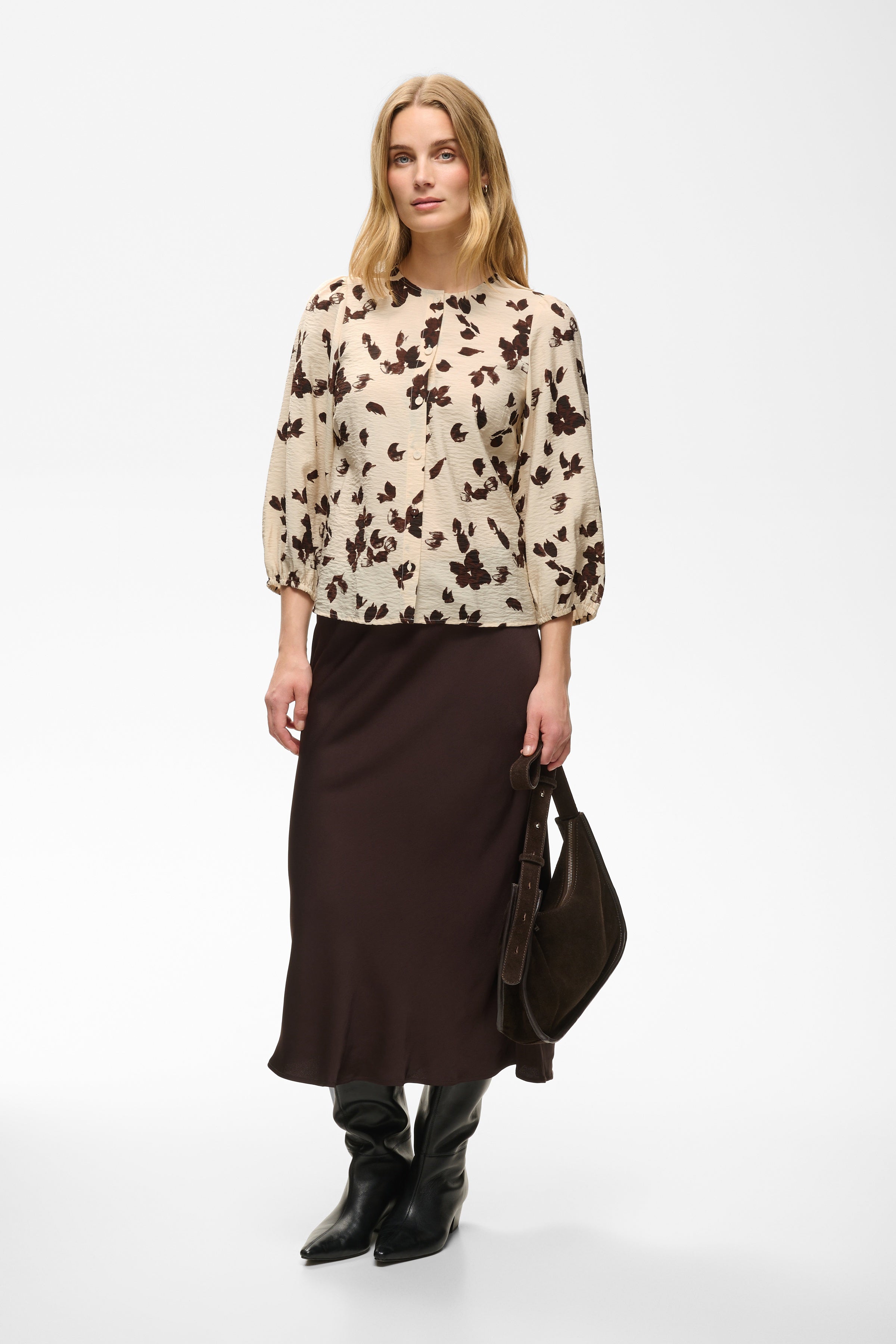 Channie Oatmeal Print Shirt - 30310770