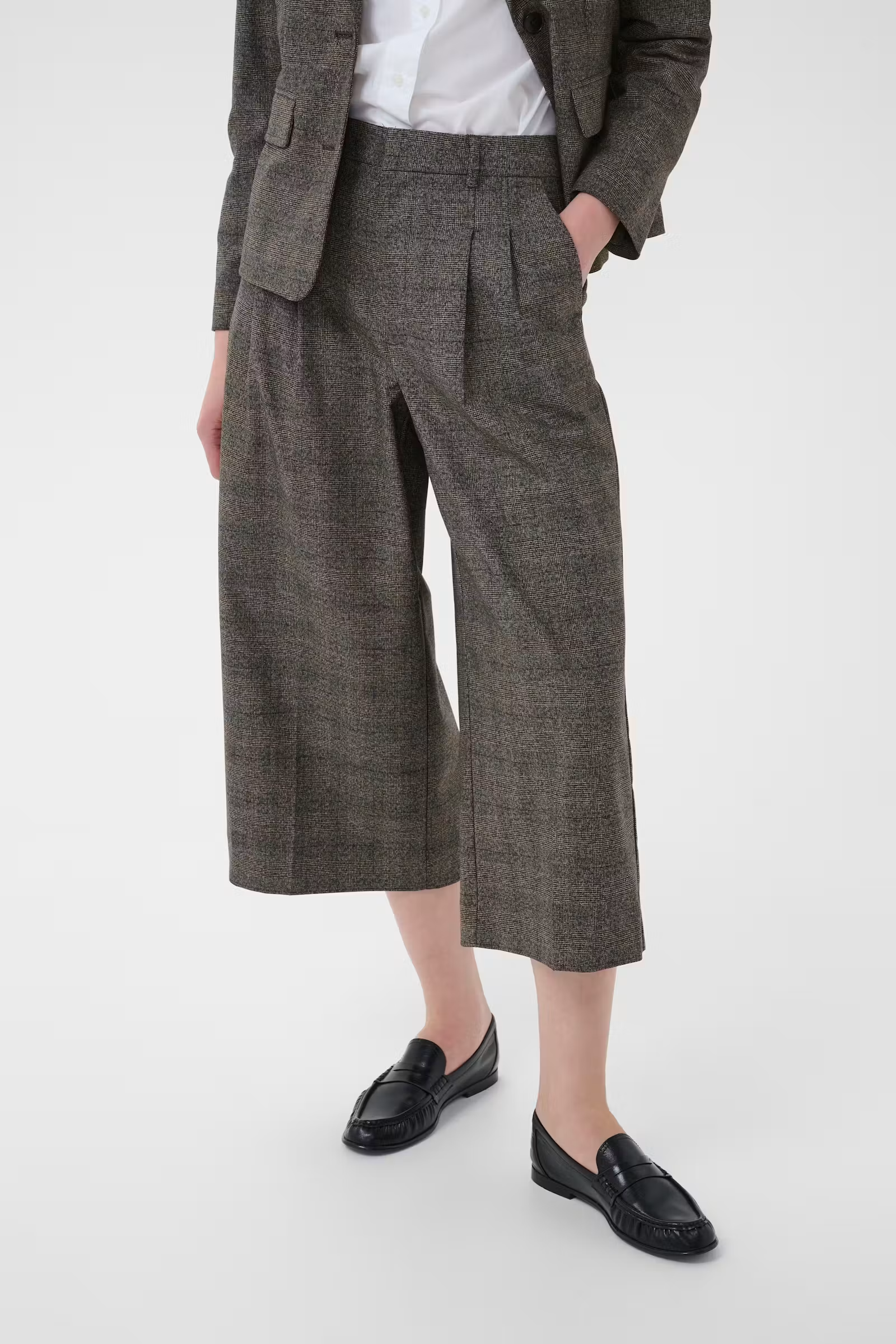 Clementina Black Check Crop Pants - 30310803