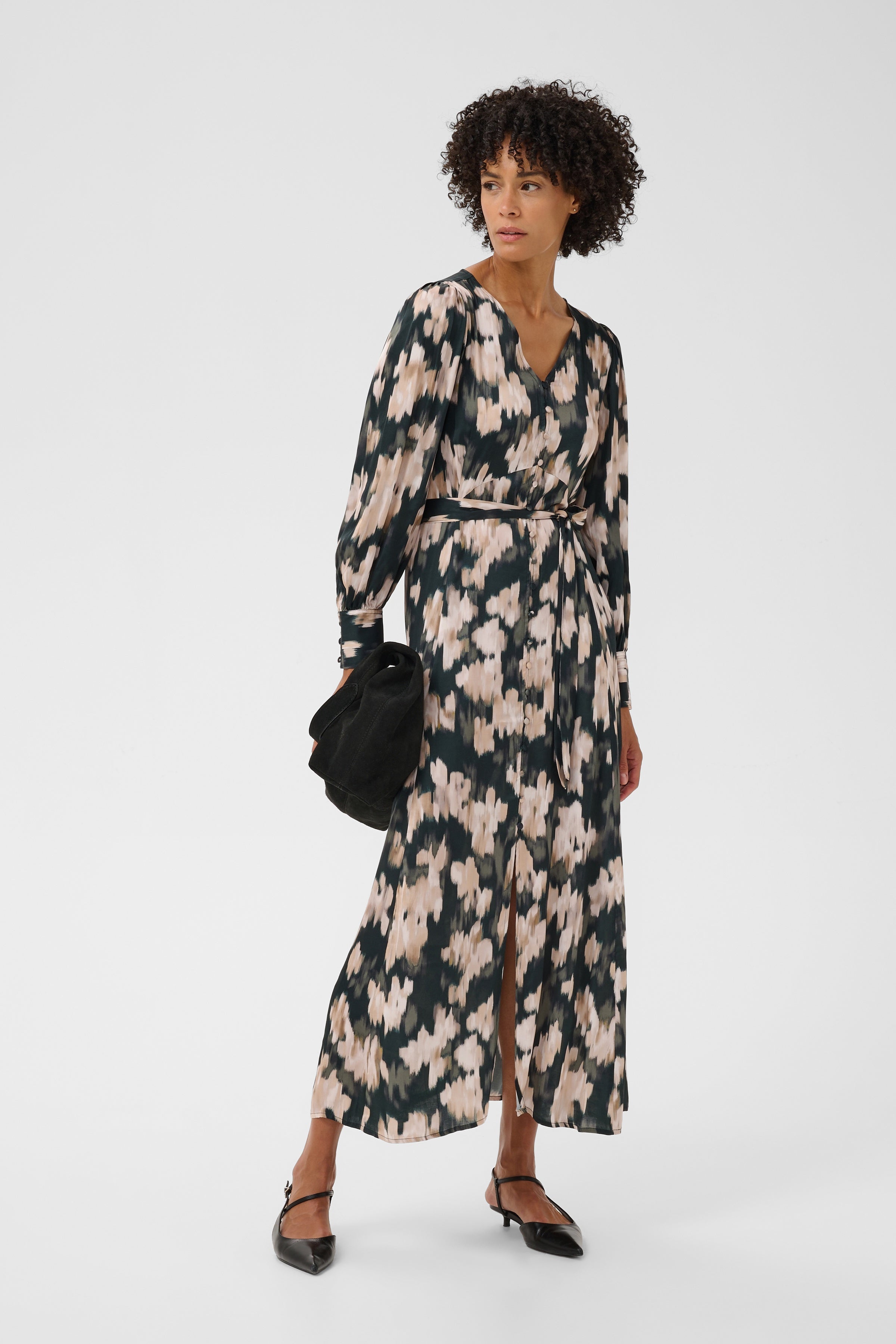 Ciluca Green Blurred Flower Dress - 30310810