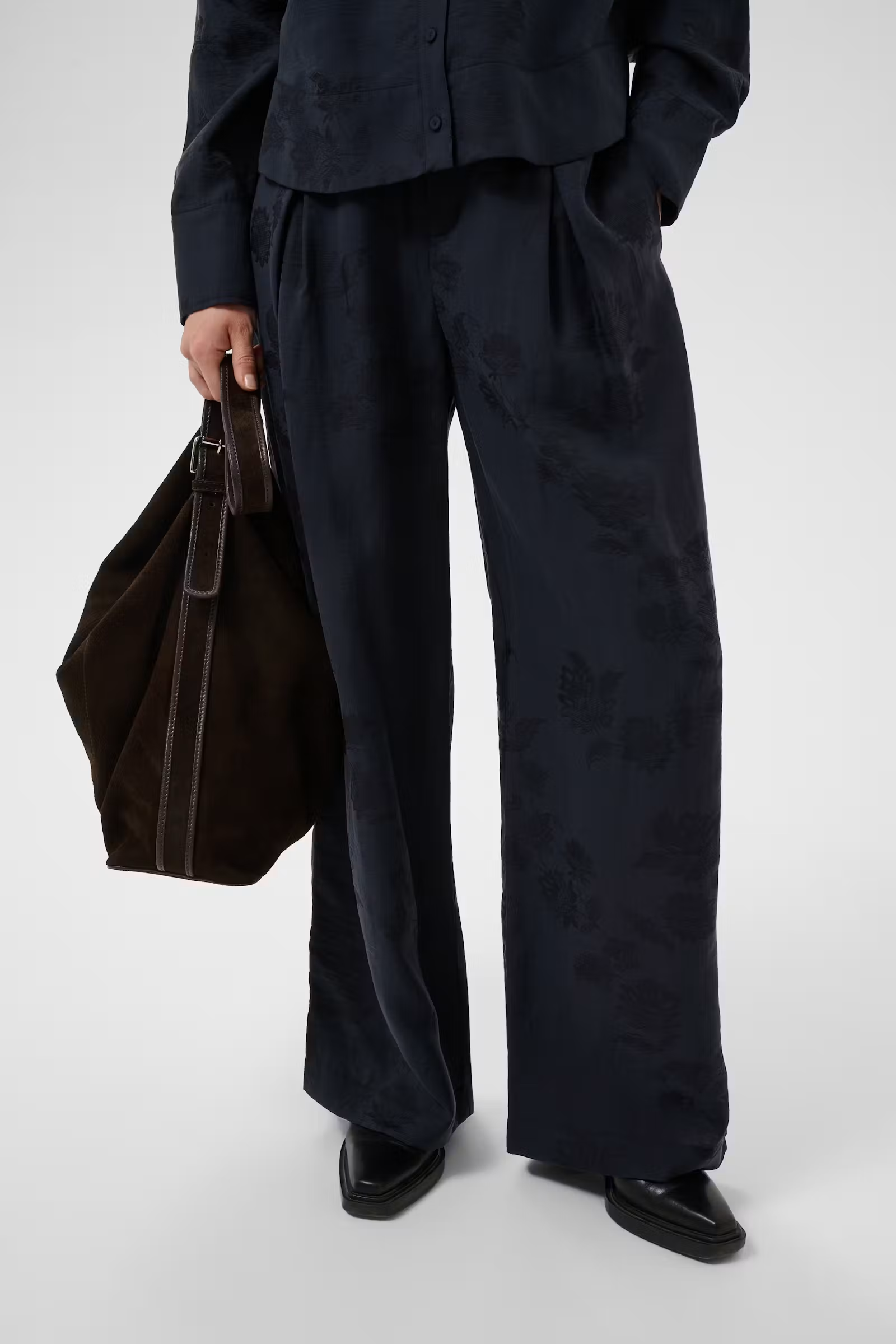 Cathleen Dark Navy Flower Trousers - 30310855