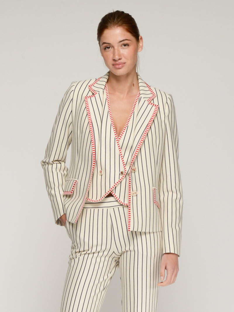 Navy Striped Blazer - 33233