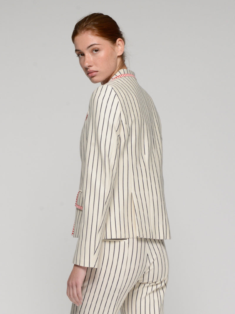 Navy Striped Blazer - 33233