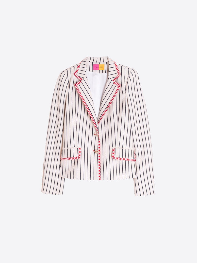 Navy Striped Blazer - 33233