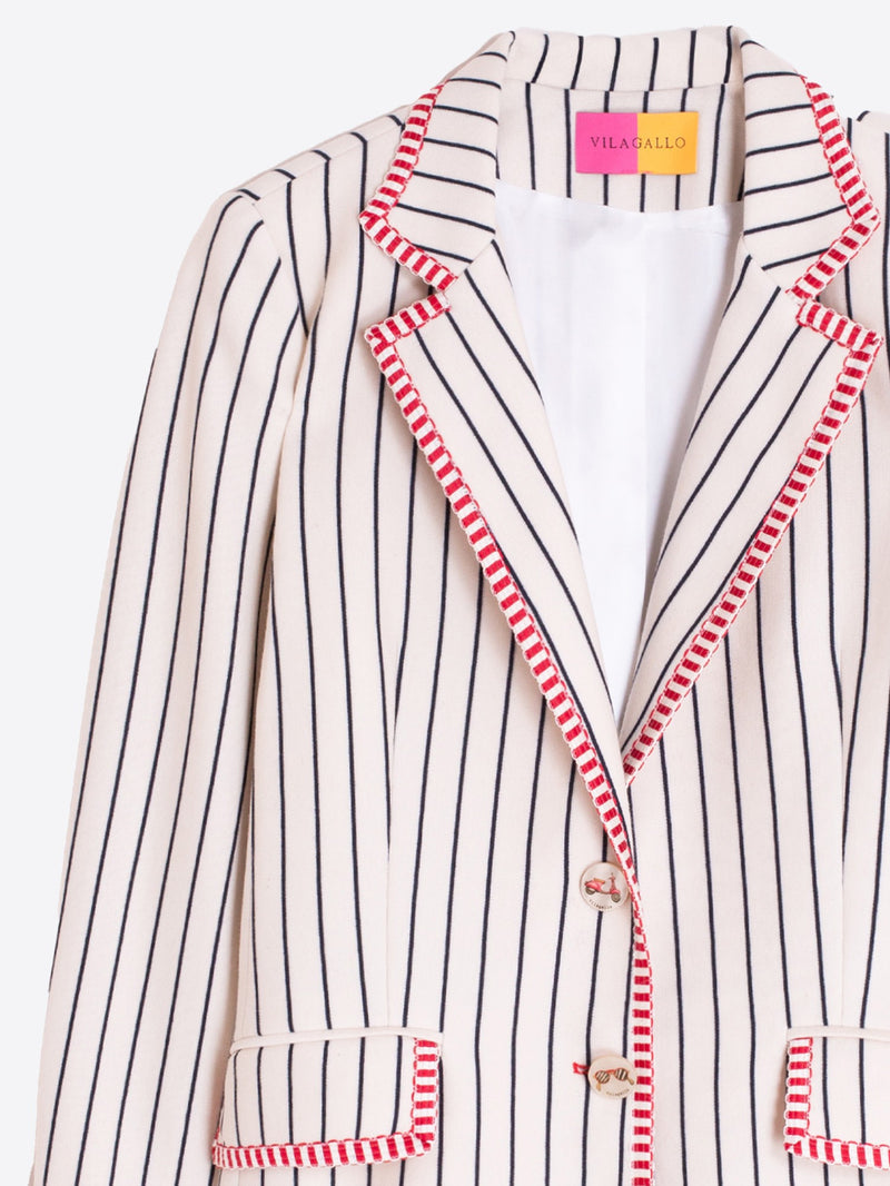 Navy Striped Blazer - 33233