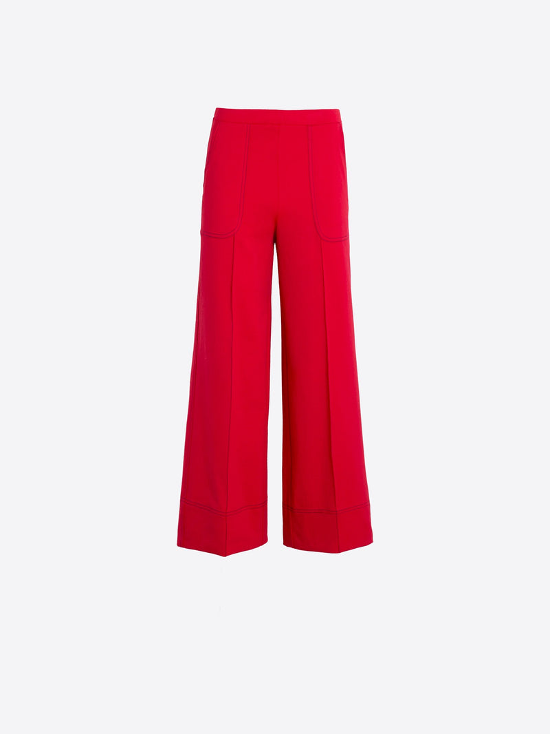 Red Wide Leg Trousers - 33274