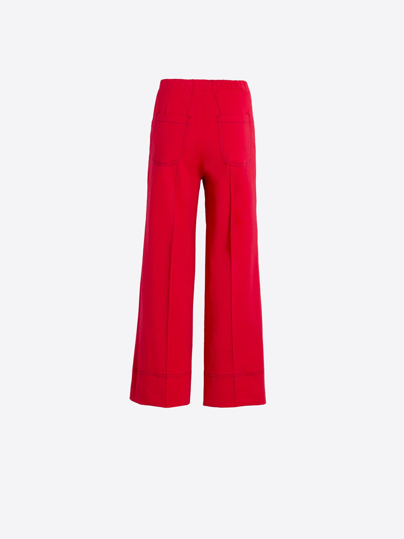 Red Wide Leg Trousers - 33274