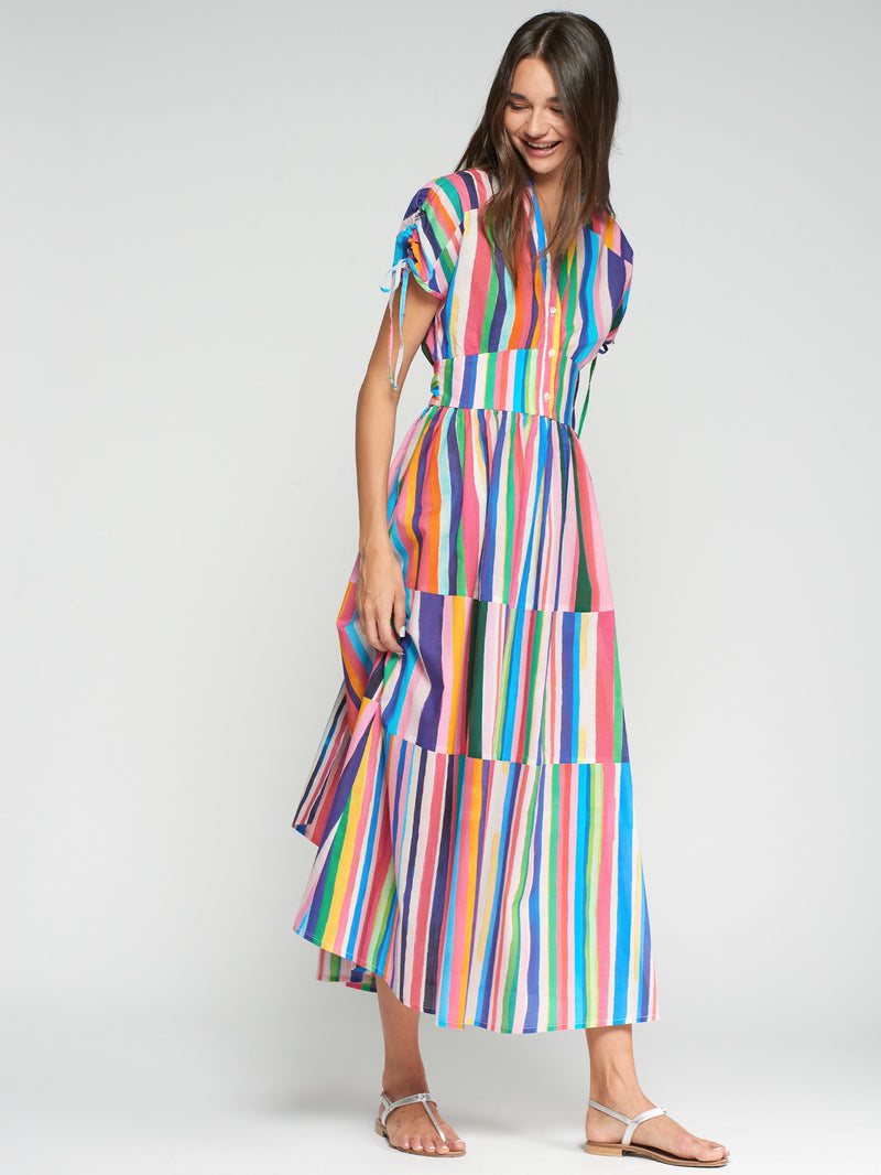 Multi-Colour Striped Dress - 33296