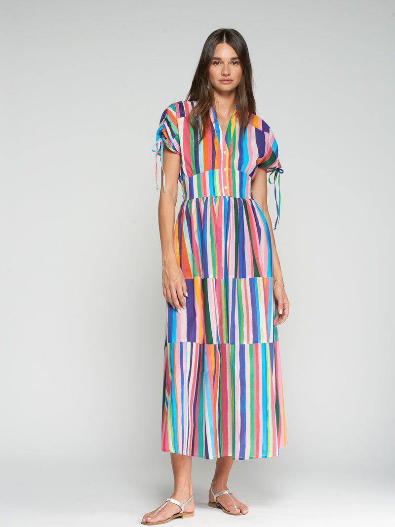 Multi-Colour Striped Dress - 33296