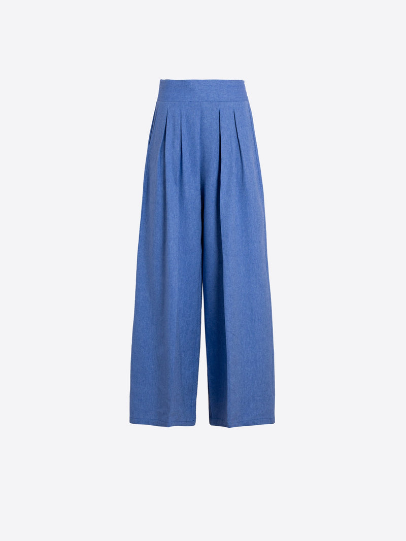 Blue Wide Leg Trousers - 33387