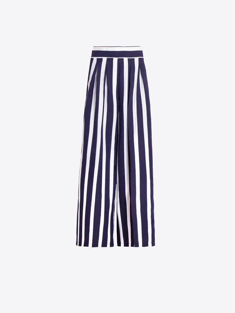 Navy Striped Palazzo Pants - 33432