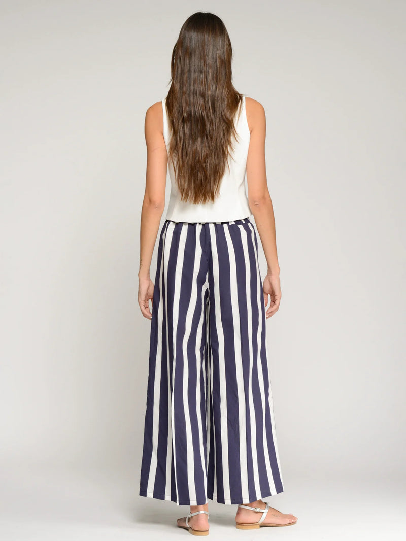 Navy Striped Palazzo Pants - 33432