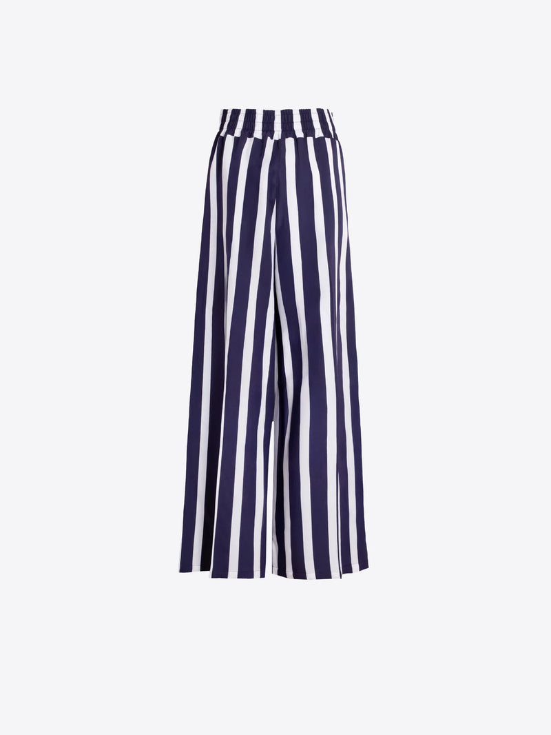 Navy Striped Palazzo Pants - 33432