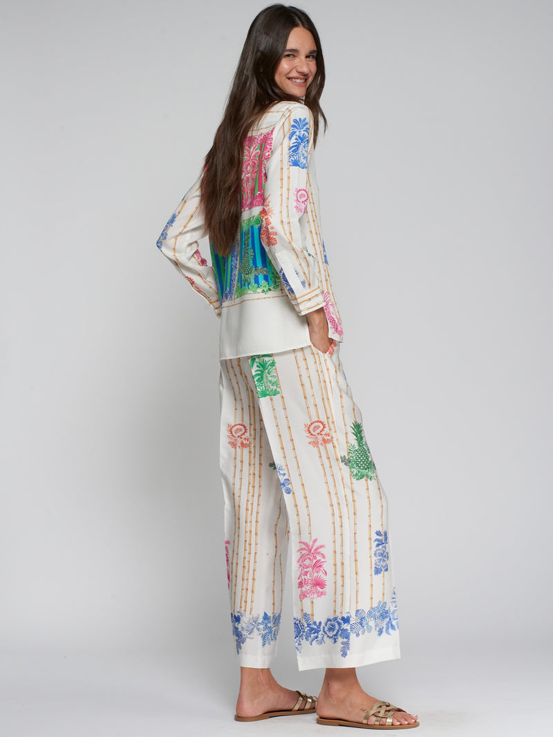 Bamboo & Tropical Motif Trousers - 33652