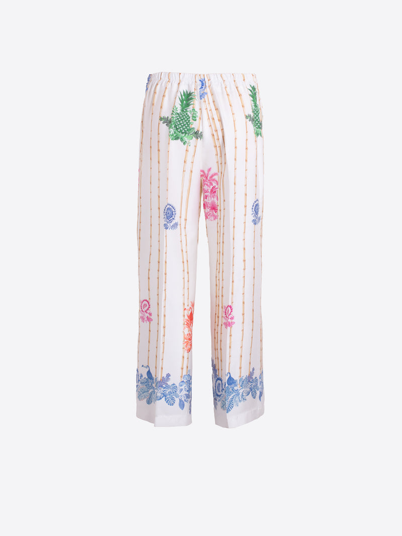Bamboo & Tropical Motif Trousers - 33652