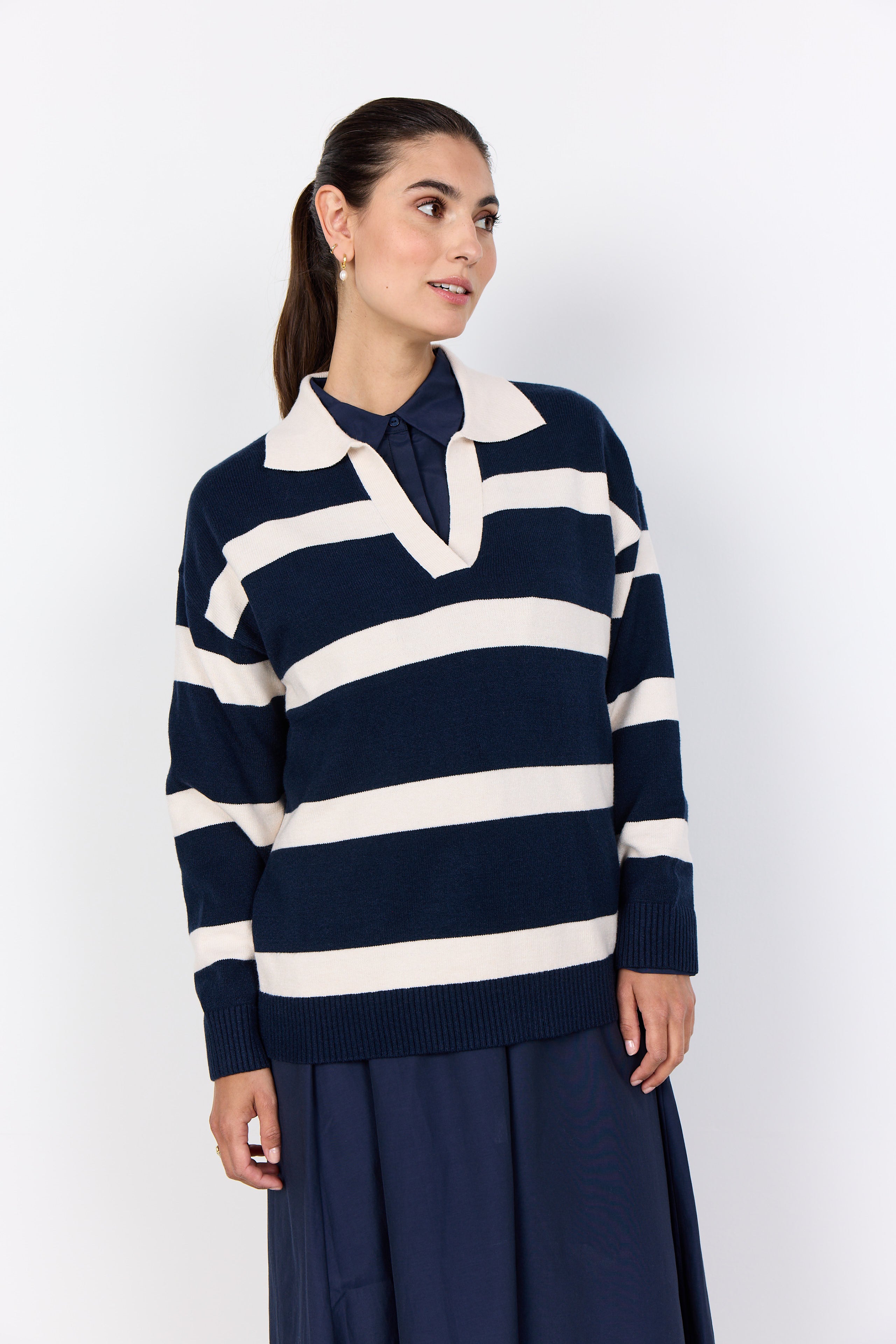 Kanita Stripe 32 Navy Sweater - 33768