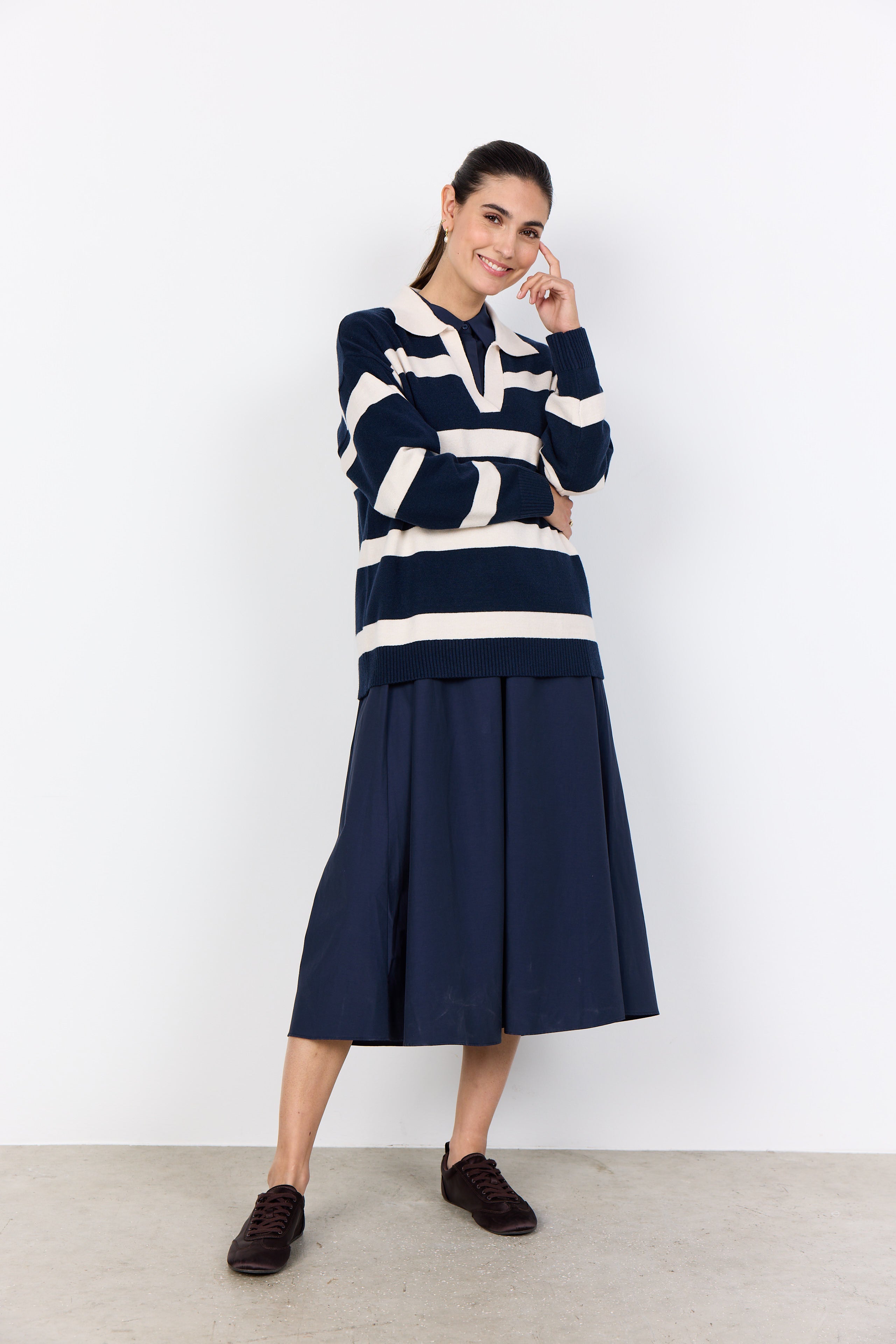 Kanita Stripe 32 Navy Sweater - 33768