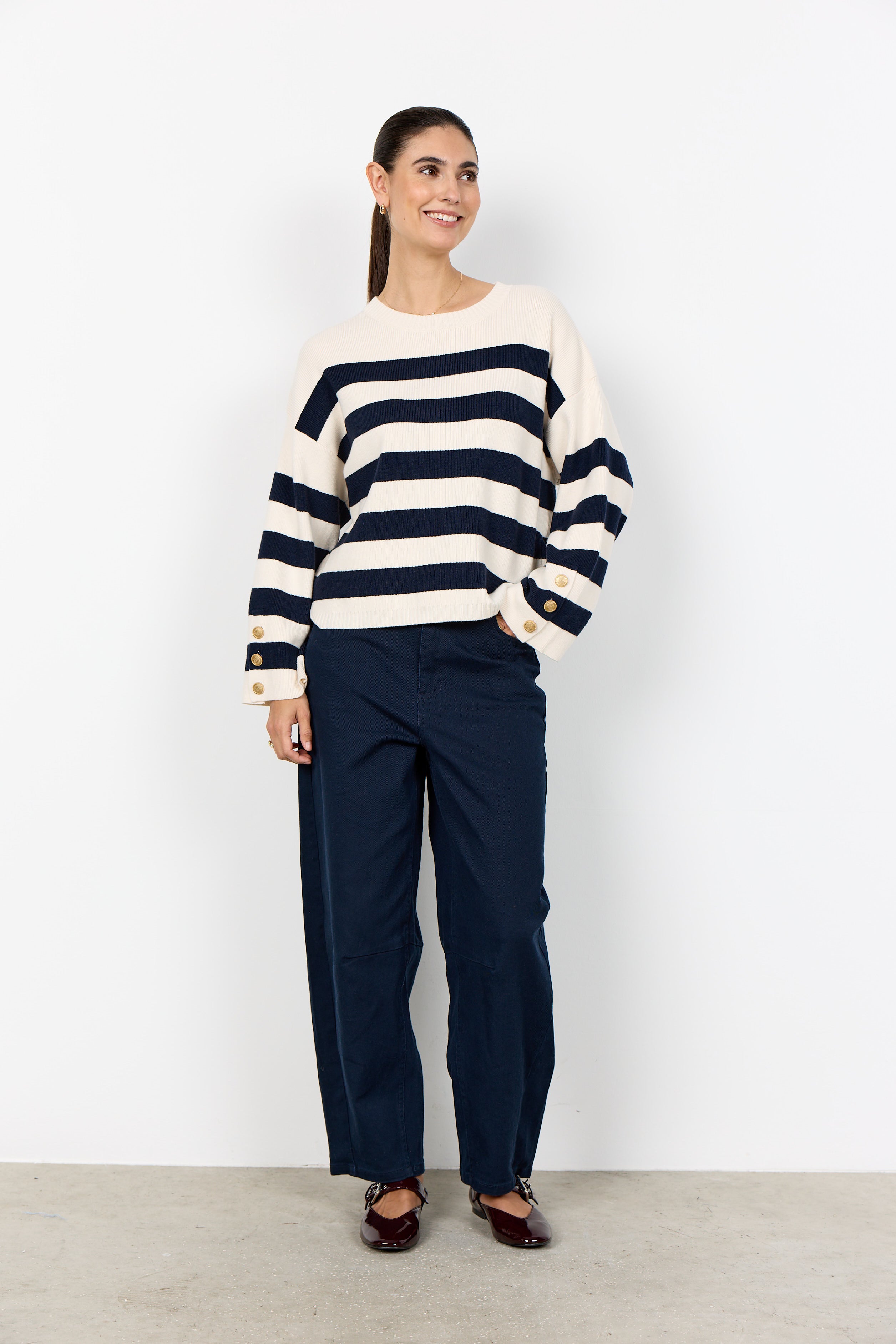 Kanita 36 Navy Stripe Sweater - 33798