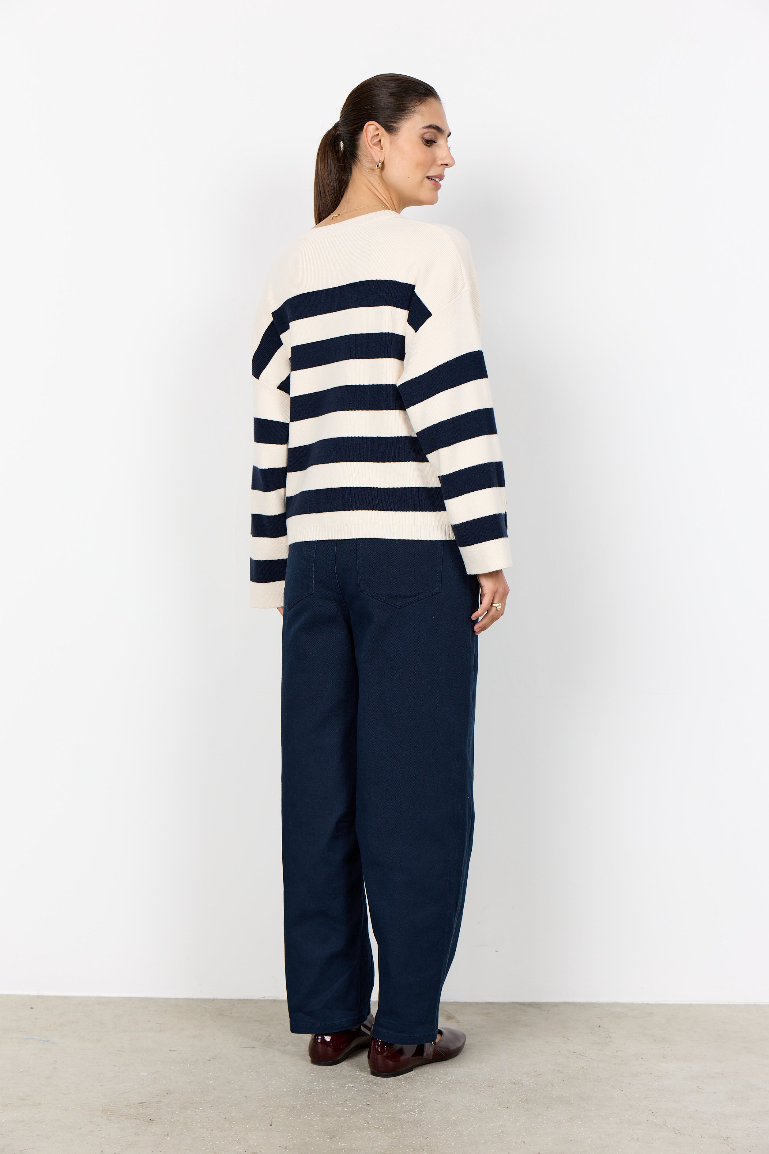 Kanita 36 Navy Stripe Sweater - 33798