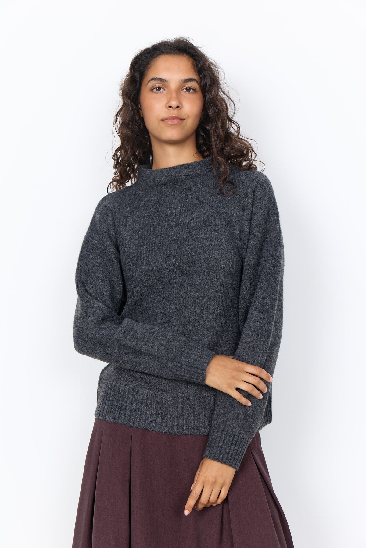 Herla 3 Dark Earth Melange Sweater - 33876