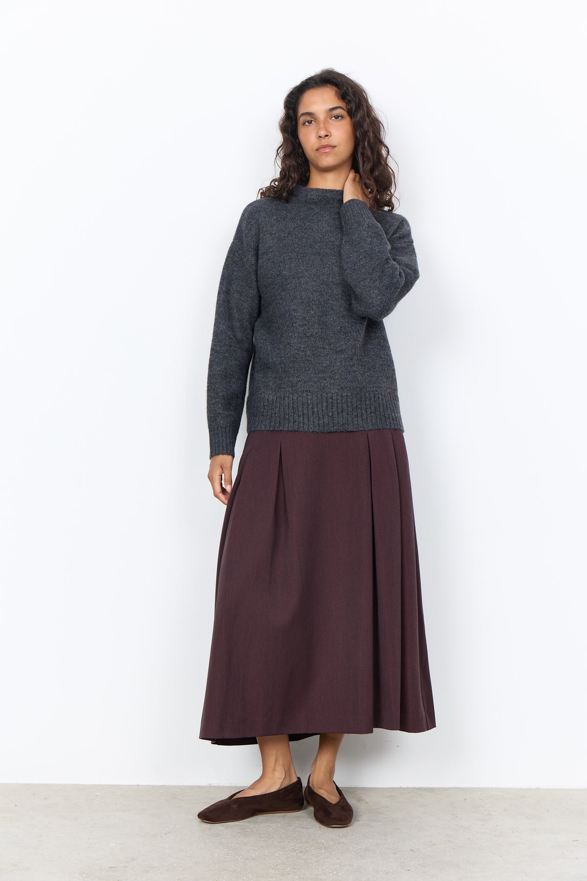 Herla 3 Dark Earth Melange Sweater - 33876