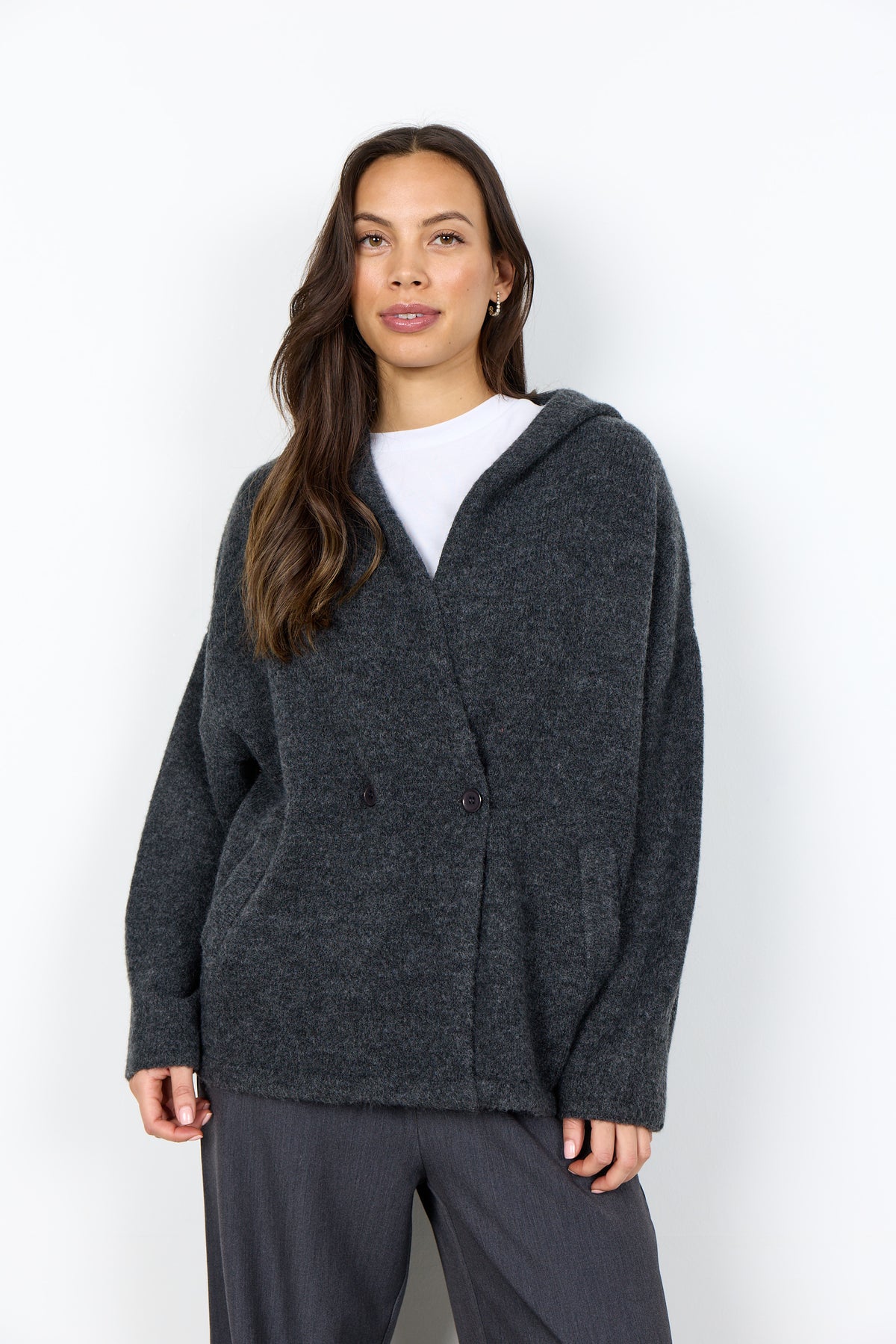 Herla 4 Dark Earth Melange Cardigan - 33877