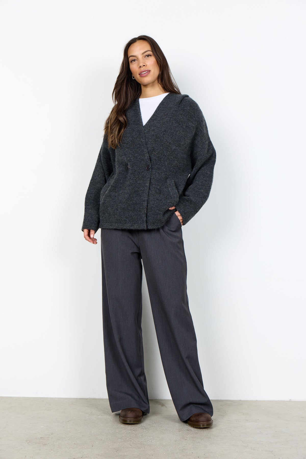 Herla 4 Dark Earth Melange Cardigan - 33877