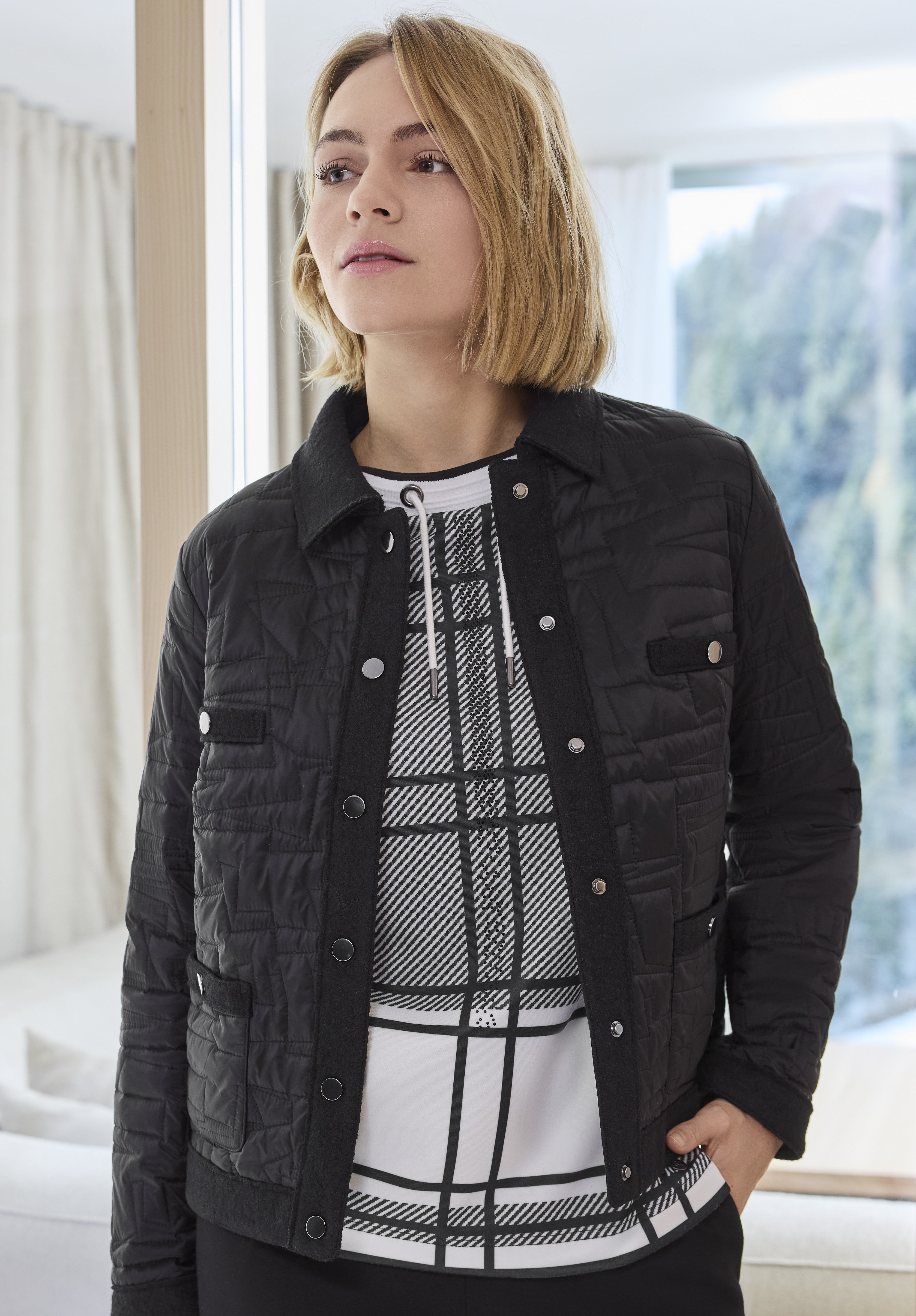 Off White Check Drawstring Top - 35590052
