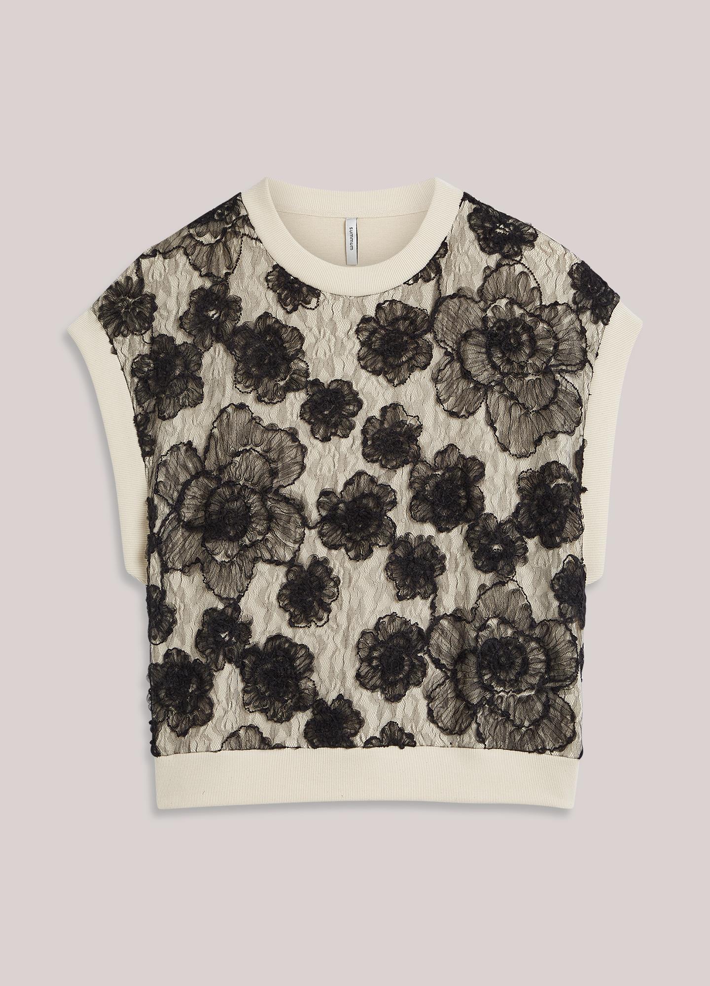 Ivory & Black Flower Top - 3S5264