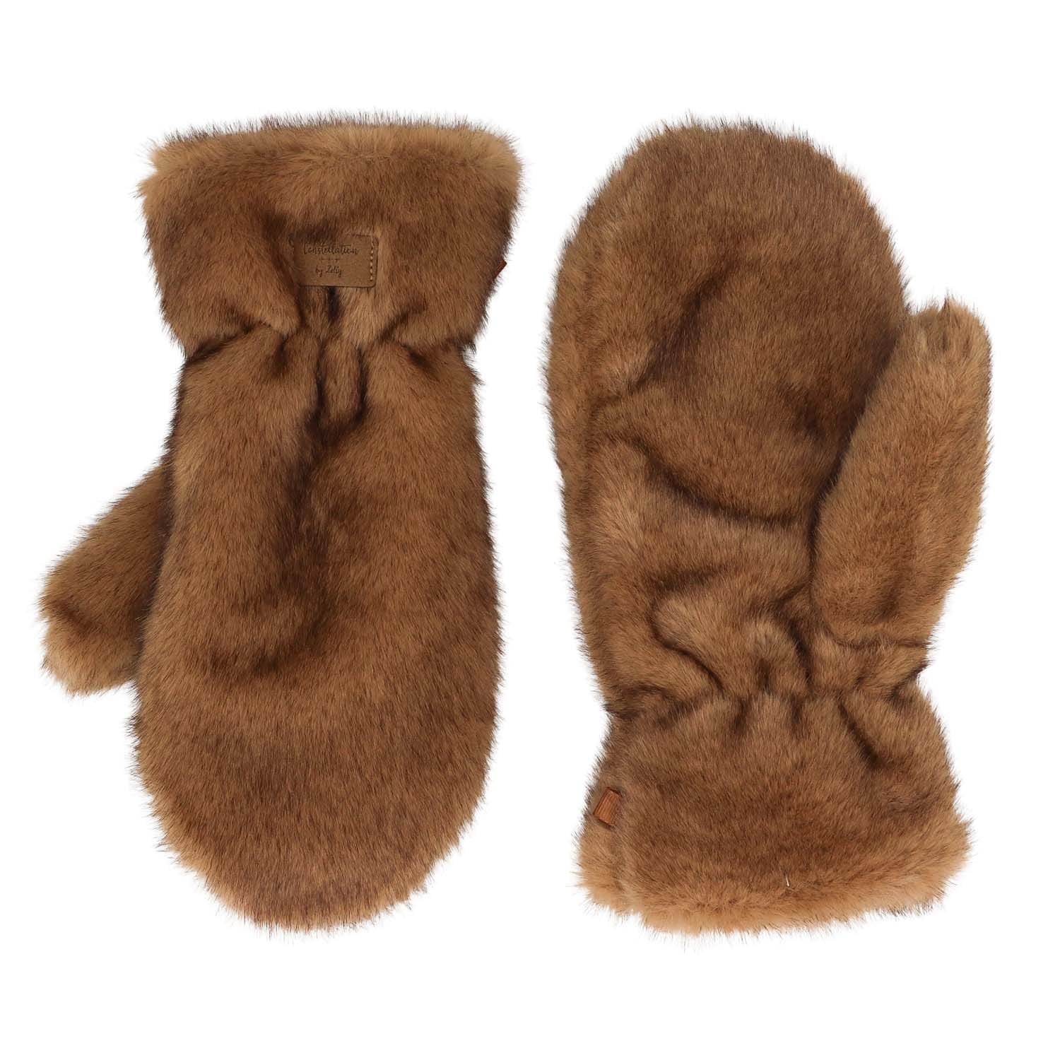 Coffee Faux Fur Mittens - 4005029