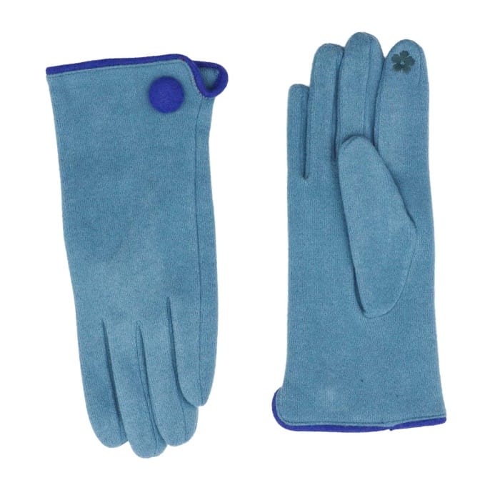 Blue Button Detail Gloves - 4005402