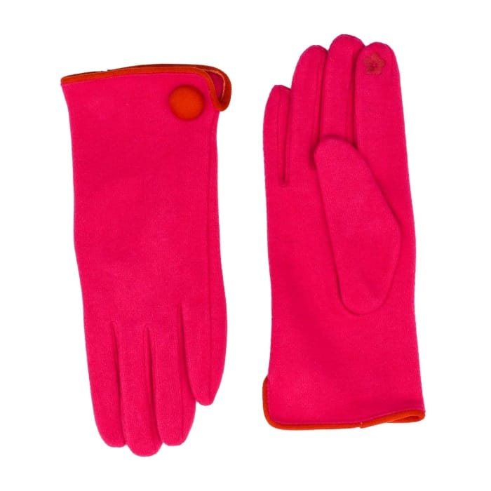 Pink Button Detail Gloves - 4005409