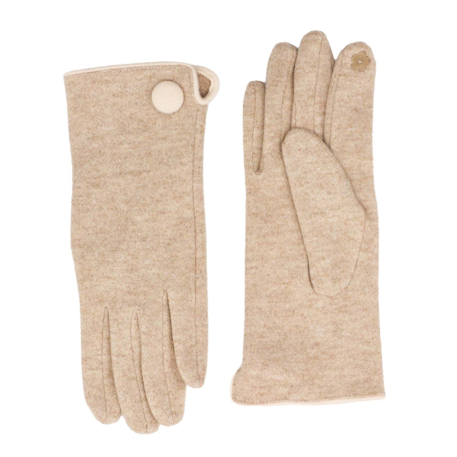 Taupe Button Detail Gloves - 4005429